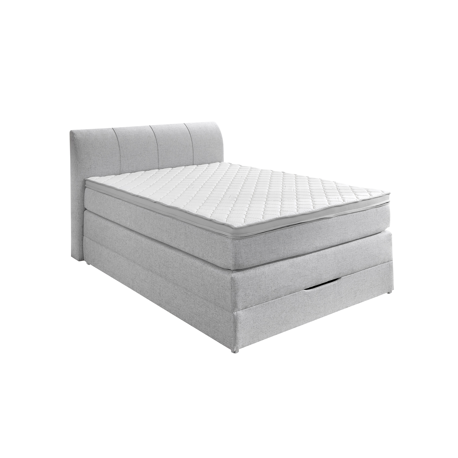 Boxspringbett Moon Grau 120x200 cm H2 - mittelfest, bis ca. 80 kg H3 - fest, ab ca. 80 kg