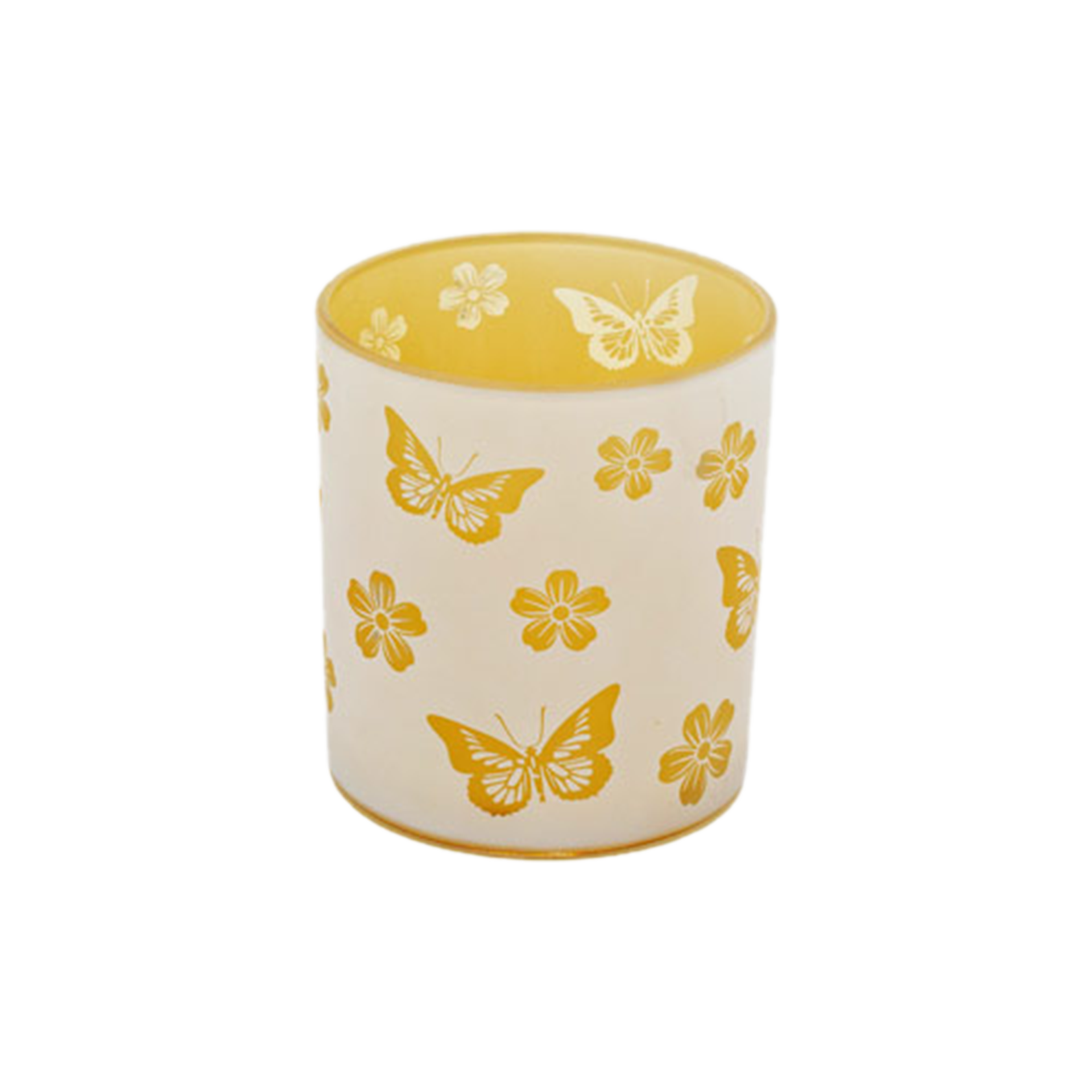 Teelichthalter Butterfly amber