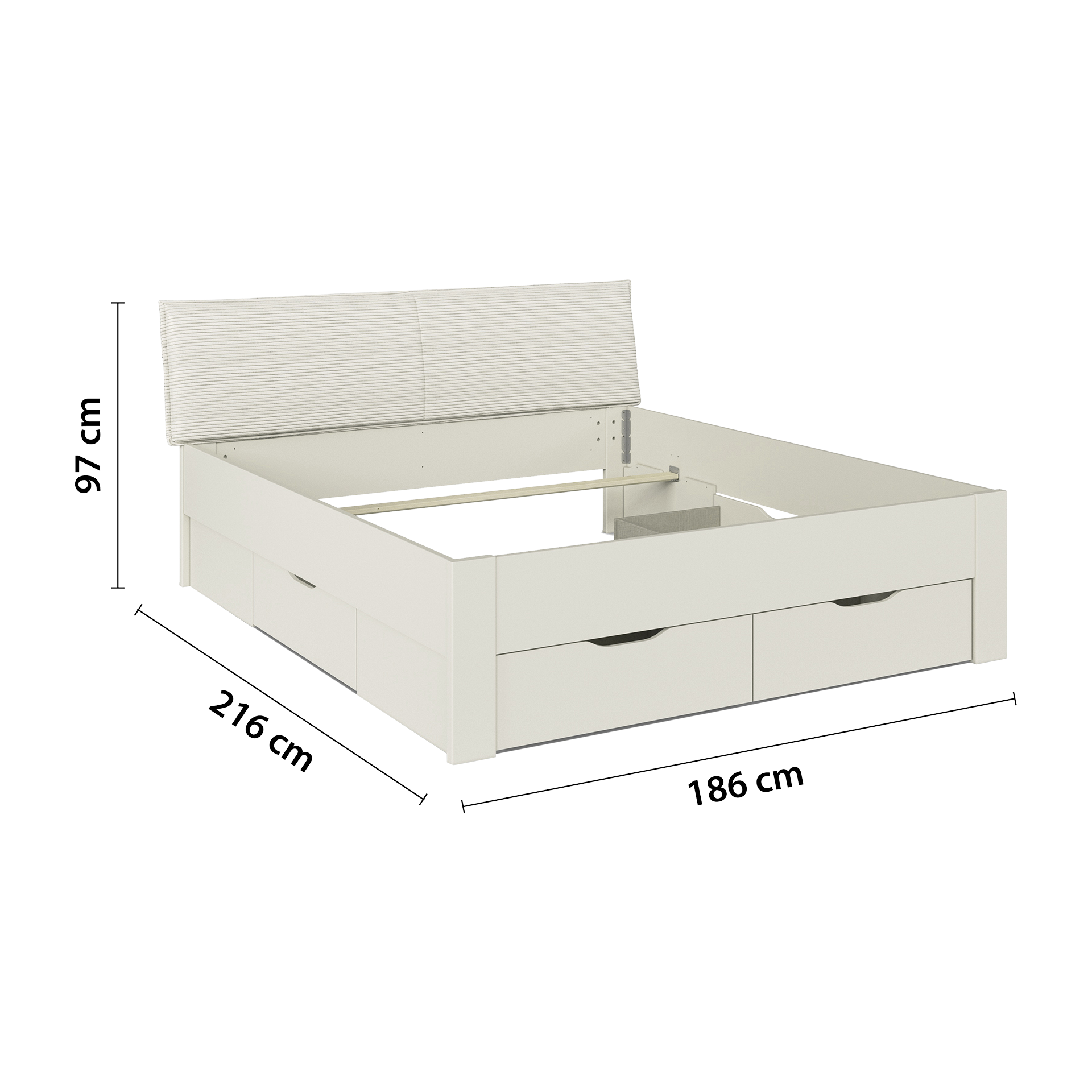 Bettrahmen Adria Beds 180x200 cm Beige 208*186*72 Bettrahmen Adria Beds 180x200 cm Beige 208*186*72