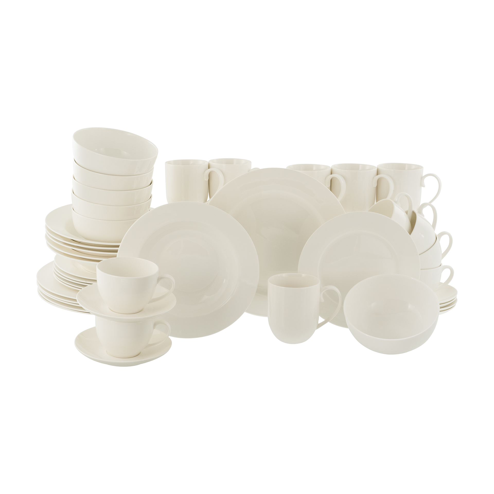 Kombiservice Fleur Royal 42-teilig creme weiss