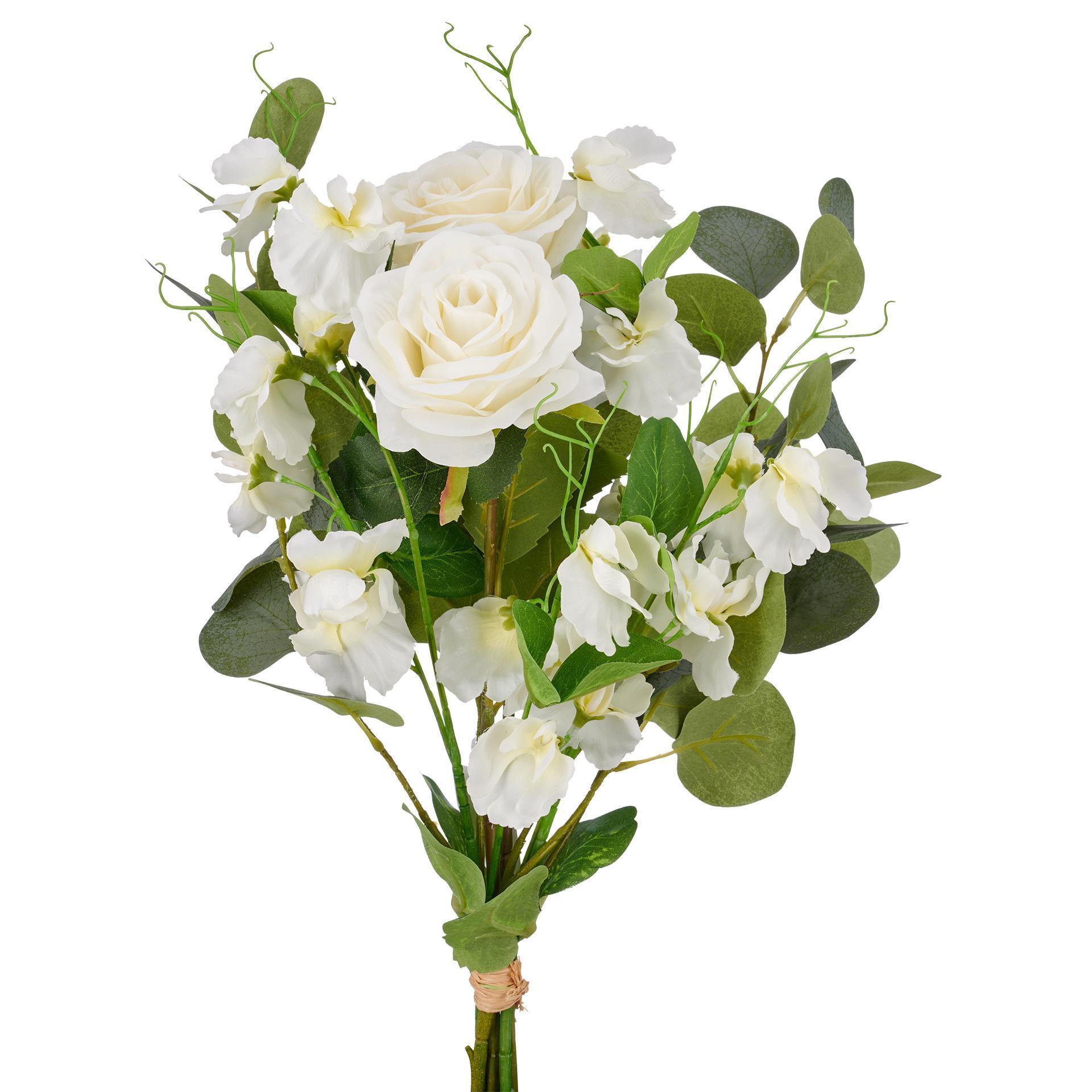 Kunstblume Rosenmix Weiß