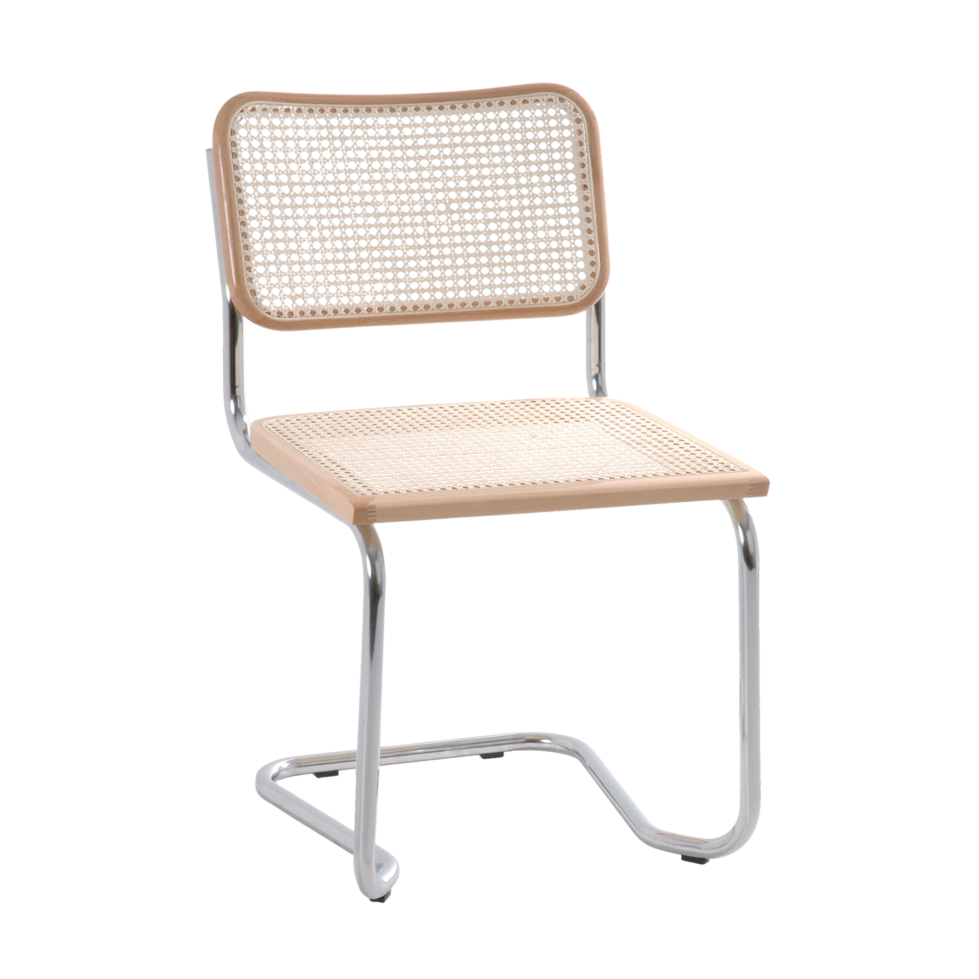 Schwingstuhl Holm Sitz Buchefarben Gestell Chrom