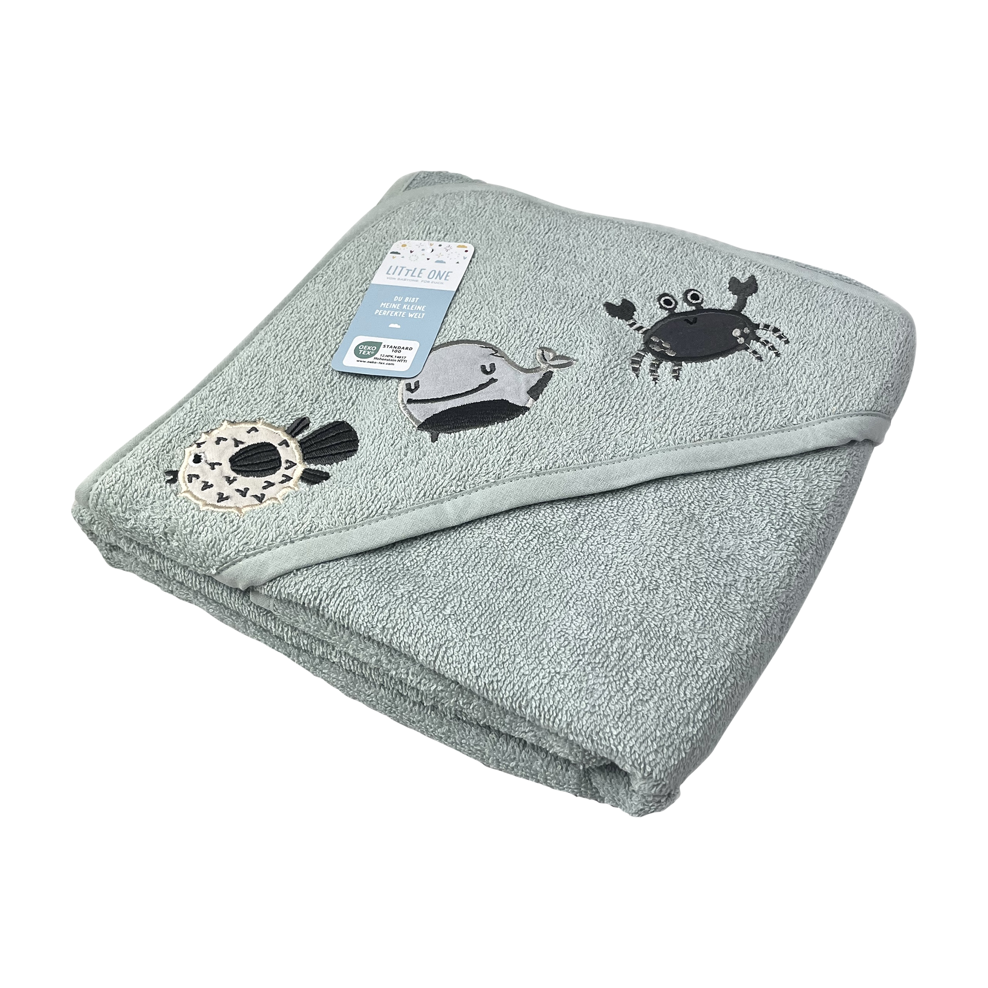 Kapuzenbadetuch Wal 100x100 cm mint Kapuzenbadetuch Wal 100x100 cm mint