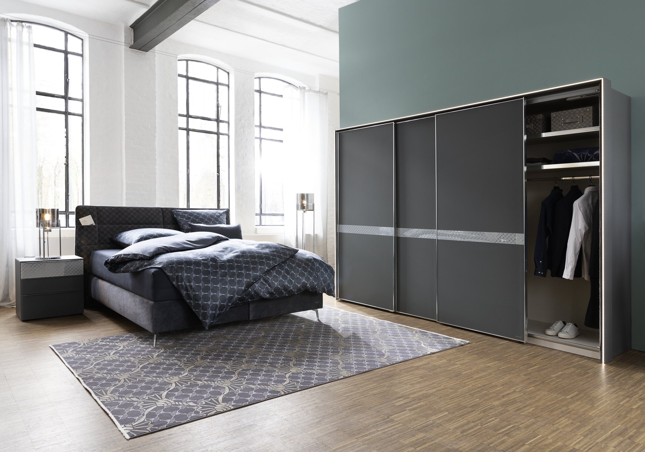JOOP! Teppich Cornflower double 170x240cm Anthrazit JOOP! Teppich Cornflower double 170x240cm Anthrazit