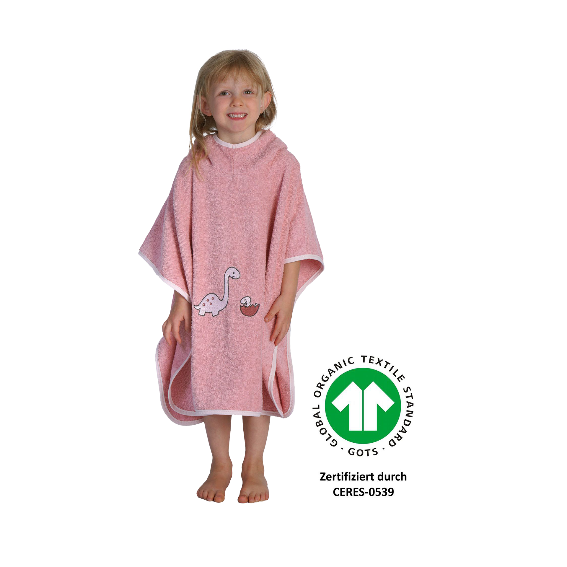 Poncho Dinofamilie rosa rosa Poncho Dinofamilie rosa rosa