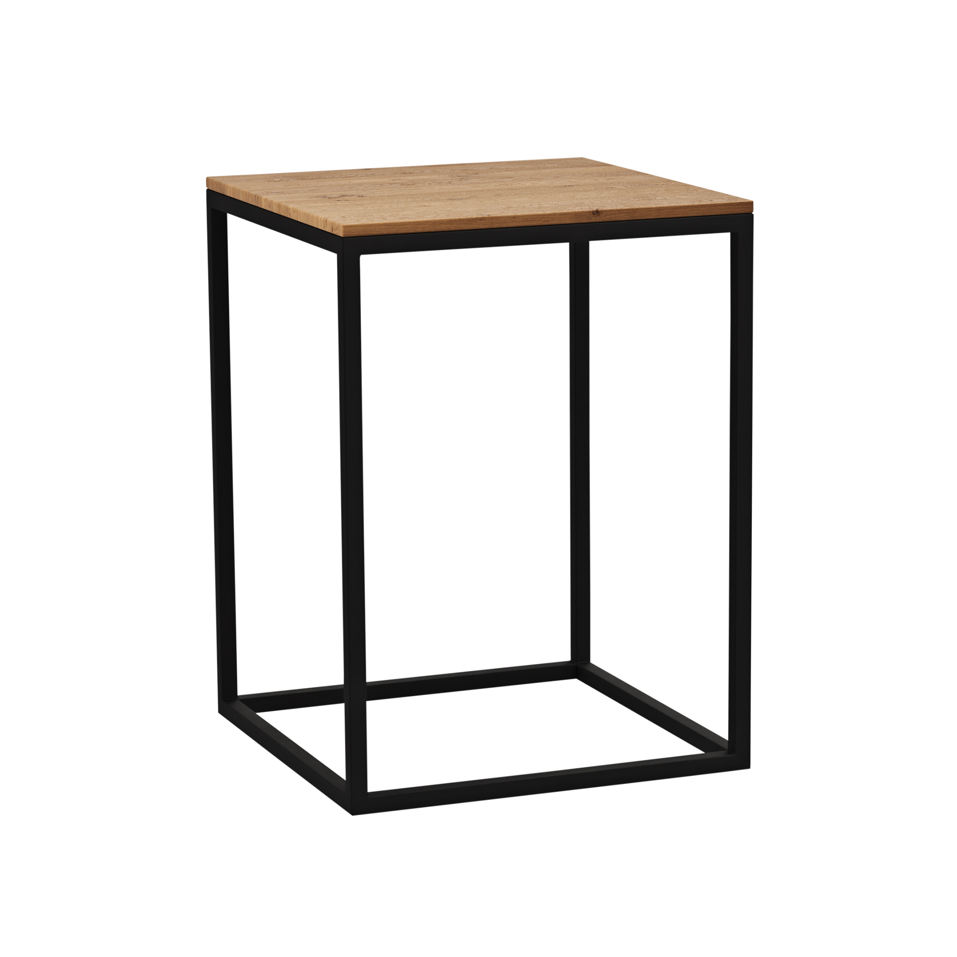 Raumfreunde Beistelltisch Pino 1 Platte Wildeiche geölt Gestell Schwarz 40*40*54