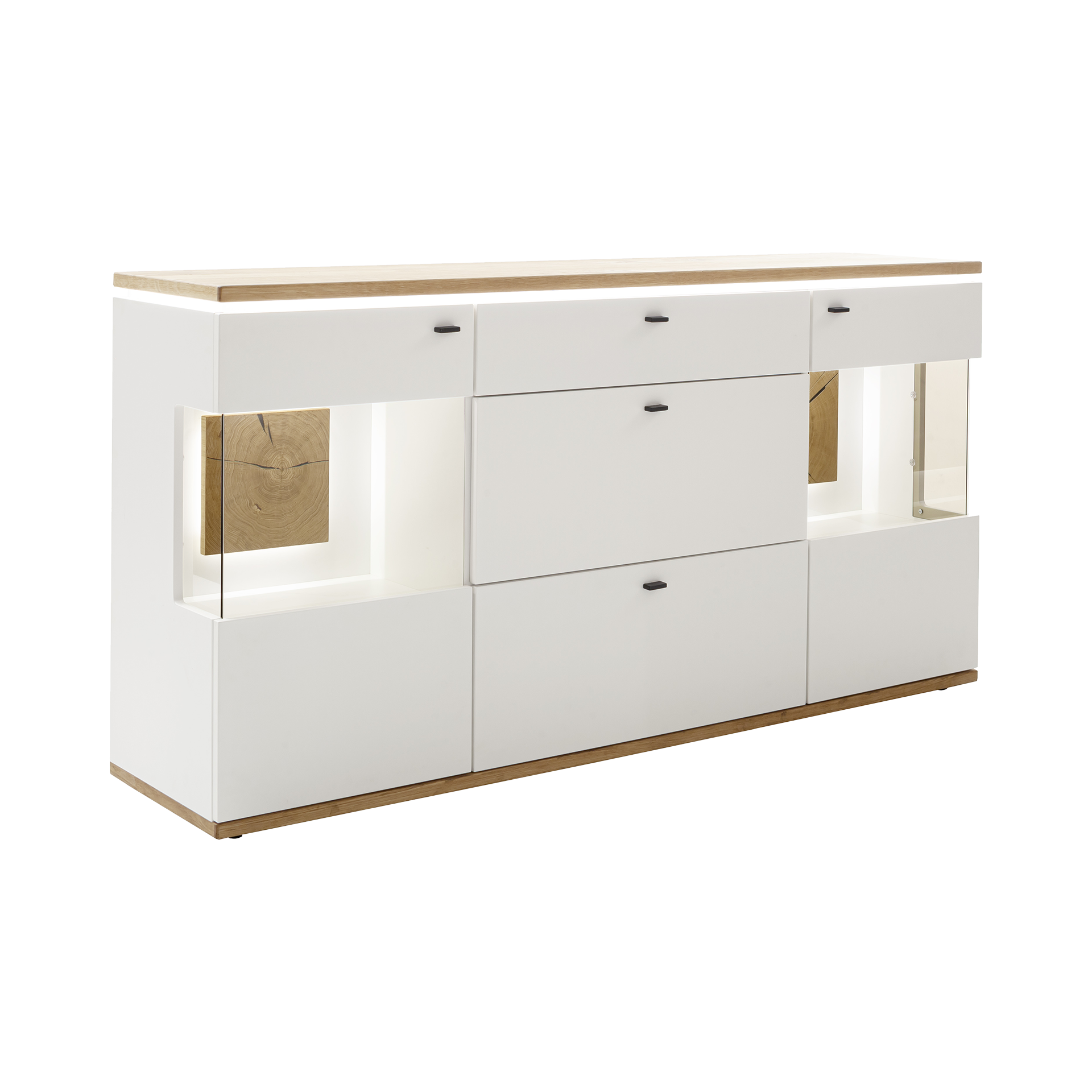 Francesca Garibaldi Sideboard Malina Absetzung Wildeiche geölt Korpus Soft White lackiert Francesca Garibaldi Sideboard Malina Absetzung Wildeiche geölt Korpus Soft White lackiert