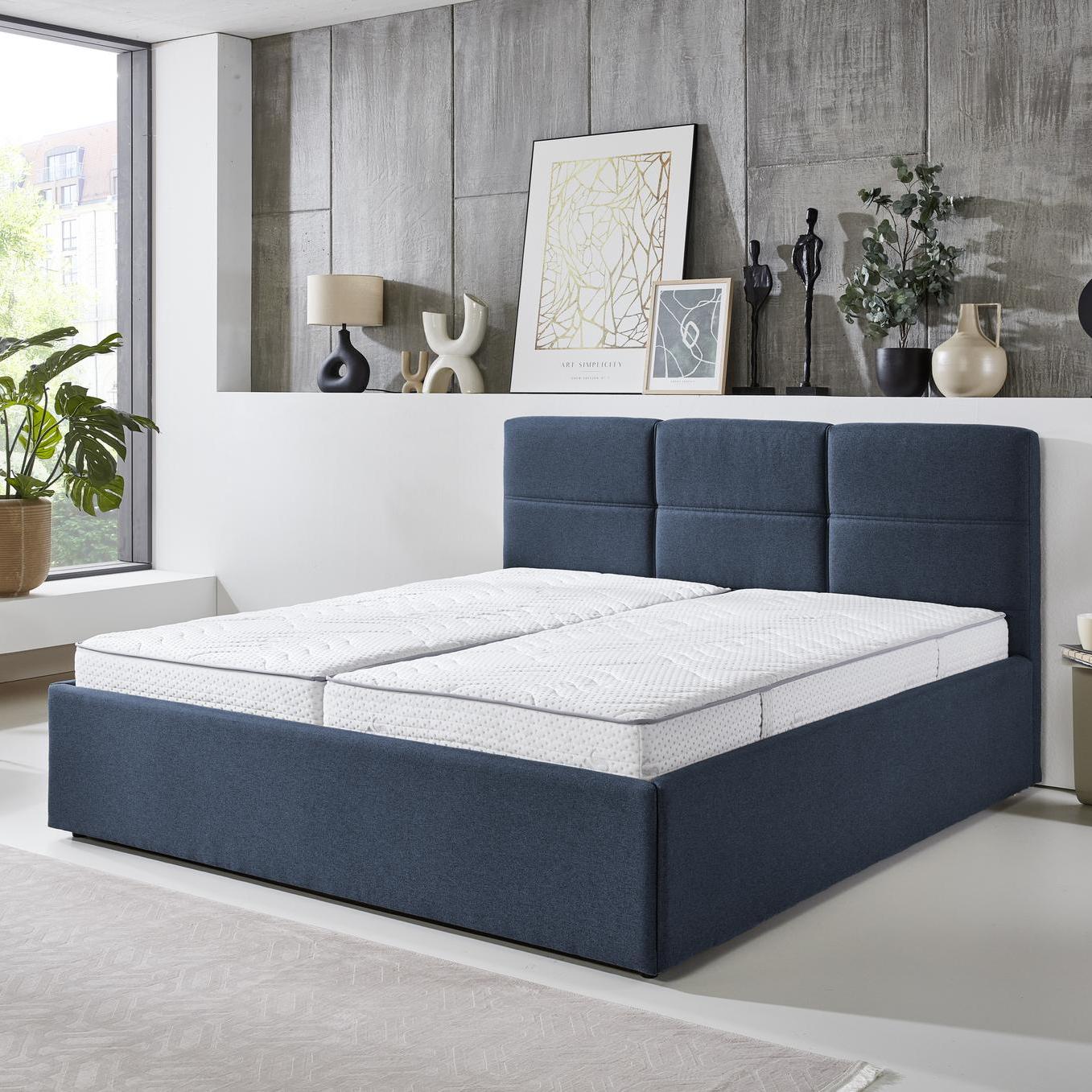 Polsterbett Duisburg Bezug Denimblau 140x200 cm Polsterbett Duisburg Bezug Denimblau 140x200 cm