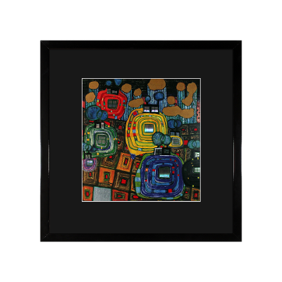 Bild Hundertwasser Schwarz-Bunt