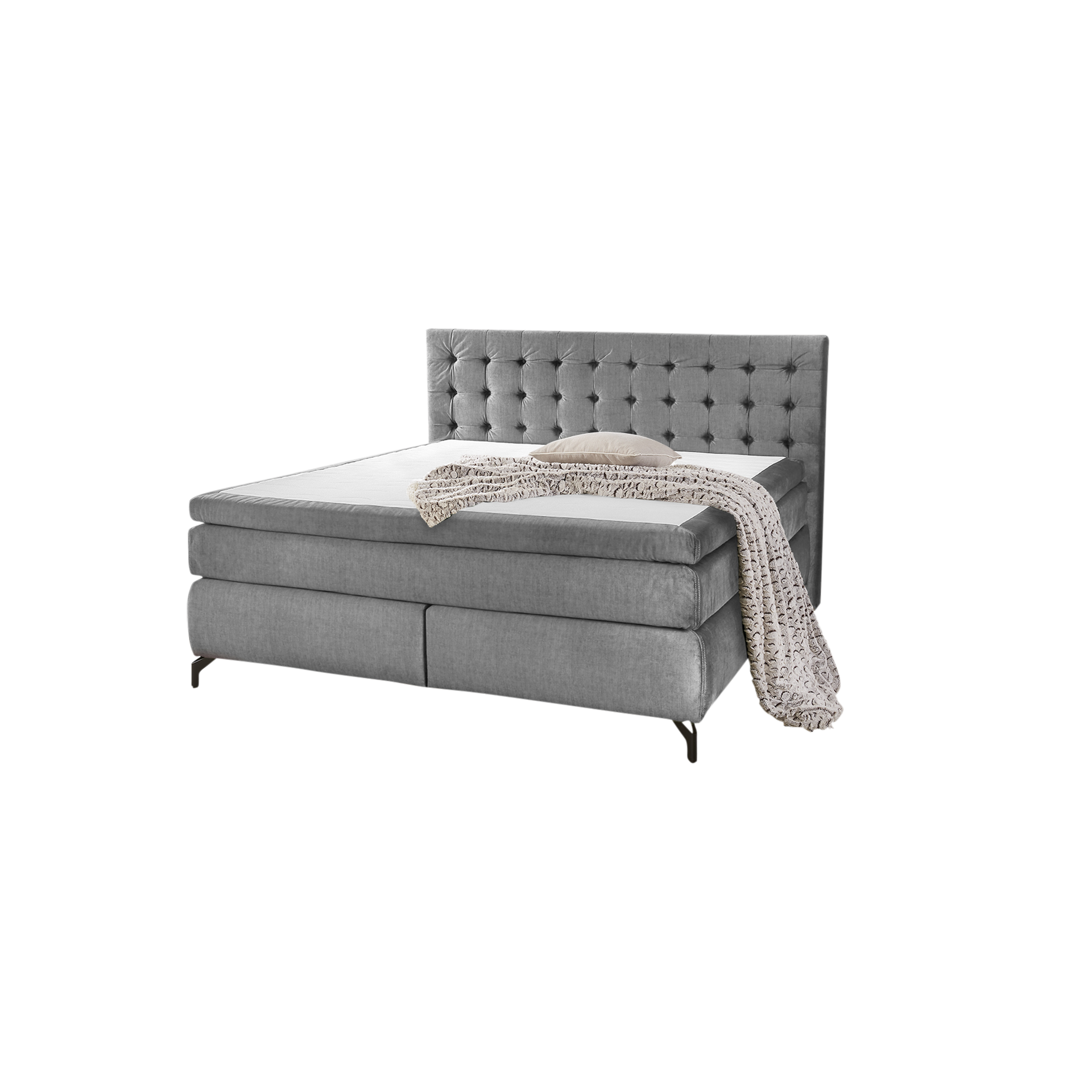Boxspringbett Jenny Grau 180x200 cm Boxspringbett Jenny Grau 180x200 cm
