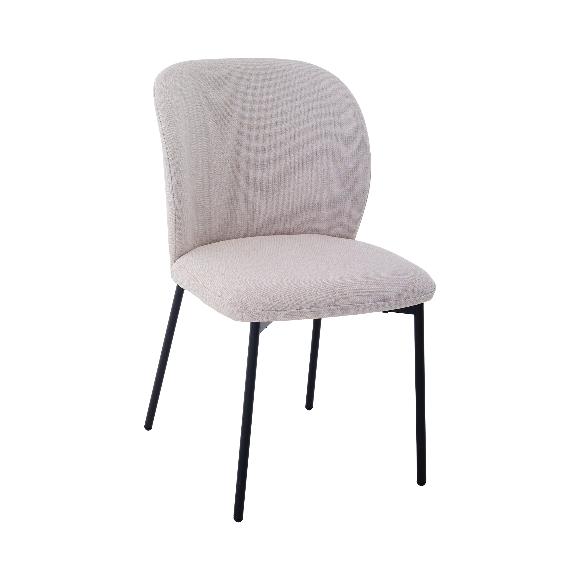 Stuhl Anna Bezug Beige, Gestell Schwarz