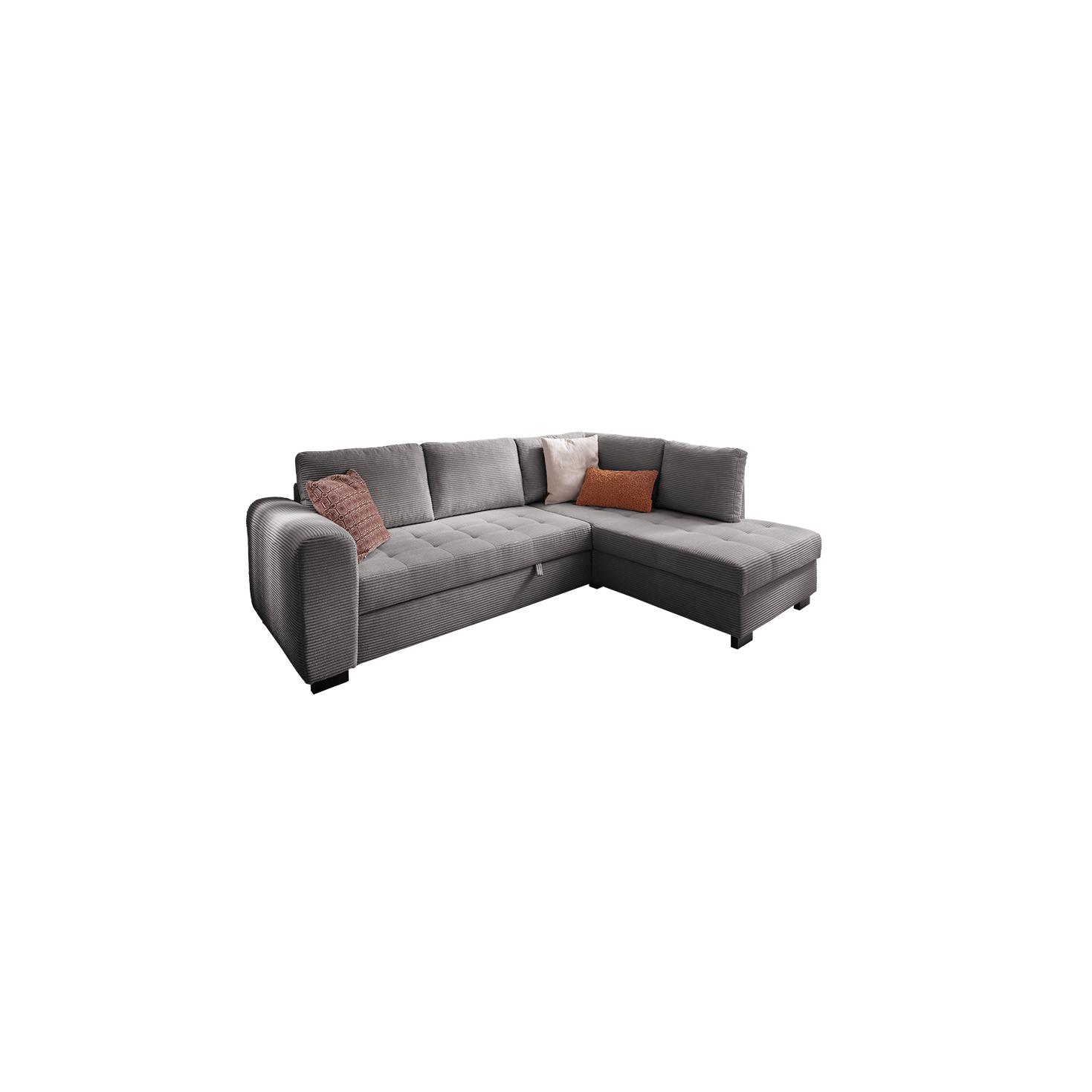 Ecksofa Joelle Grau Ottomane rechts Ecksofa Joelle Grau Ottomane rechts