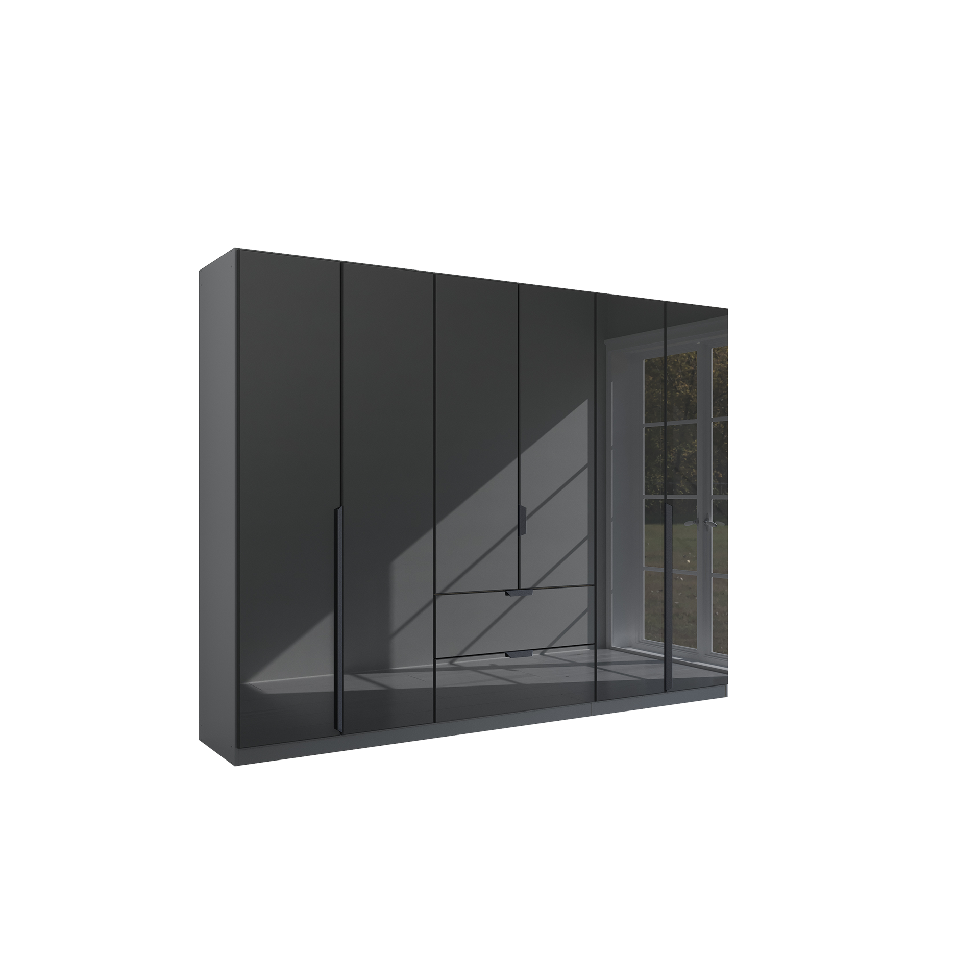 Drehtürenschrank Mode 6-türig Grau 54*271*210 Drehtürenschrank Mode 6-türig Grau 54*271*210