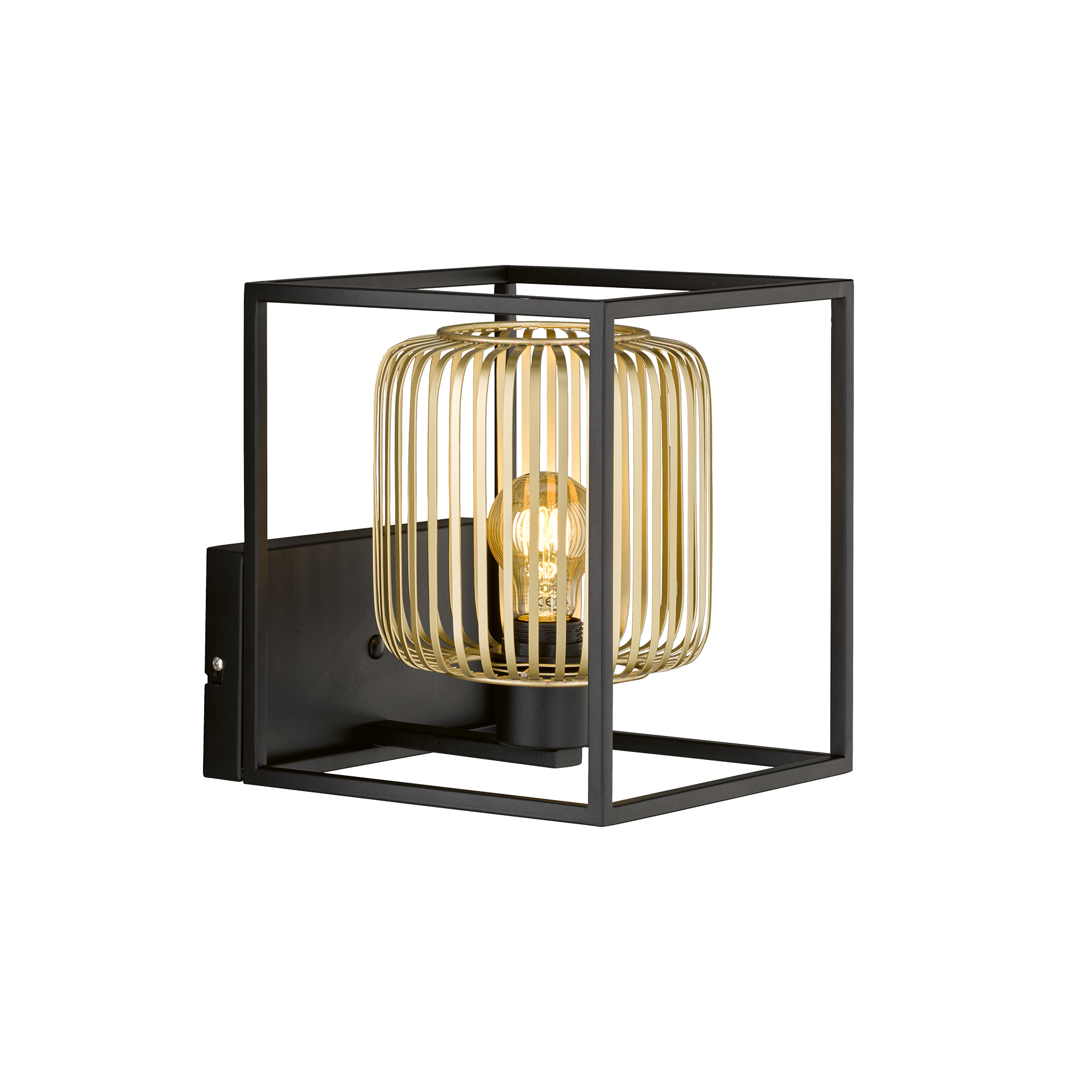 Wandleuchte Caydo goldfarben sandschwarz matt Wandleuchte Caydo goldfarben sandschwarz matt