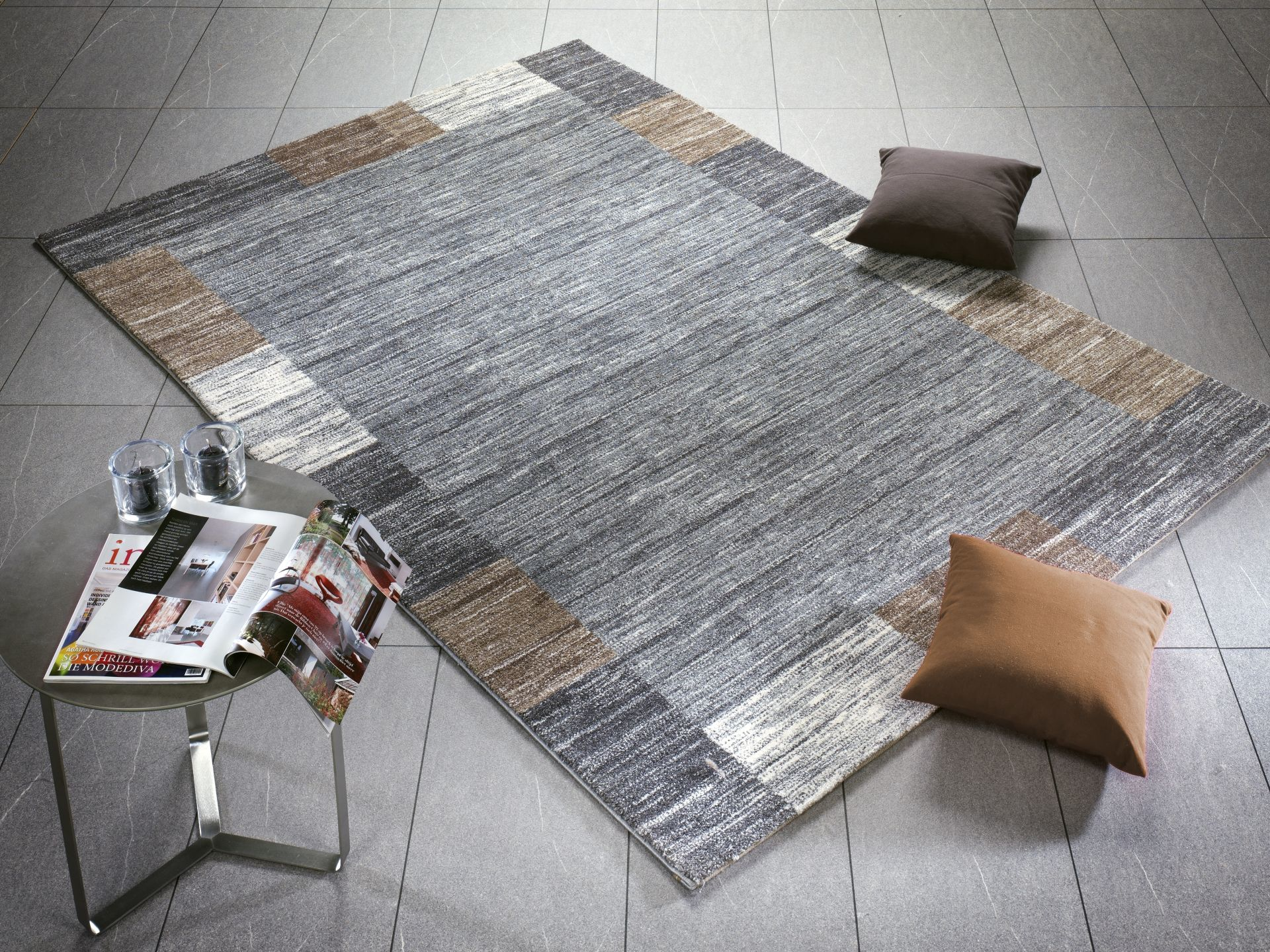 Teppich Soft Border 160x230cm Grau Teppich Soft Border 160x230cm Grau