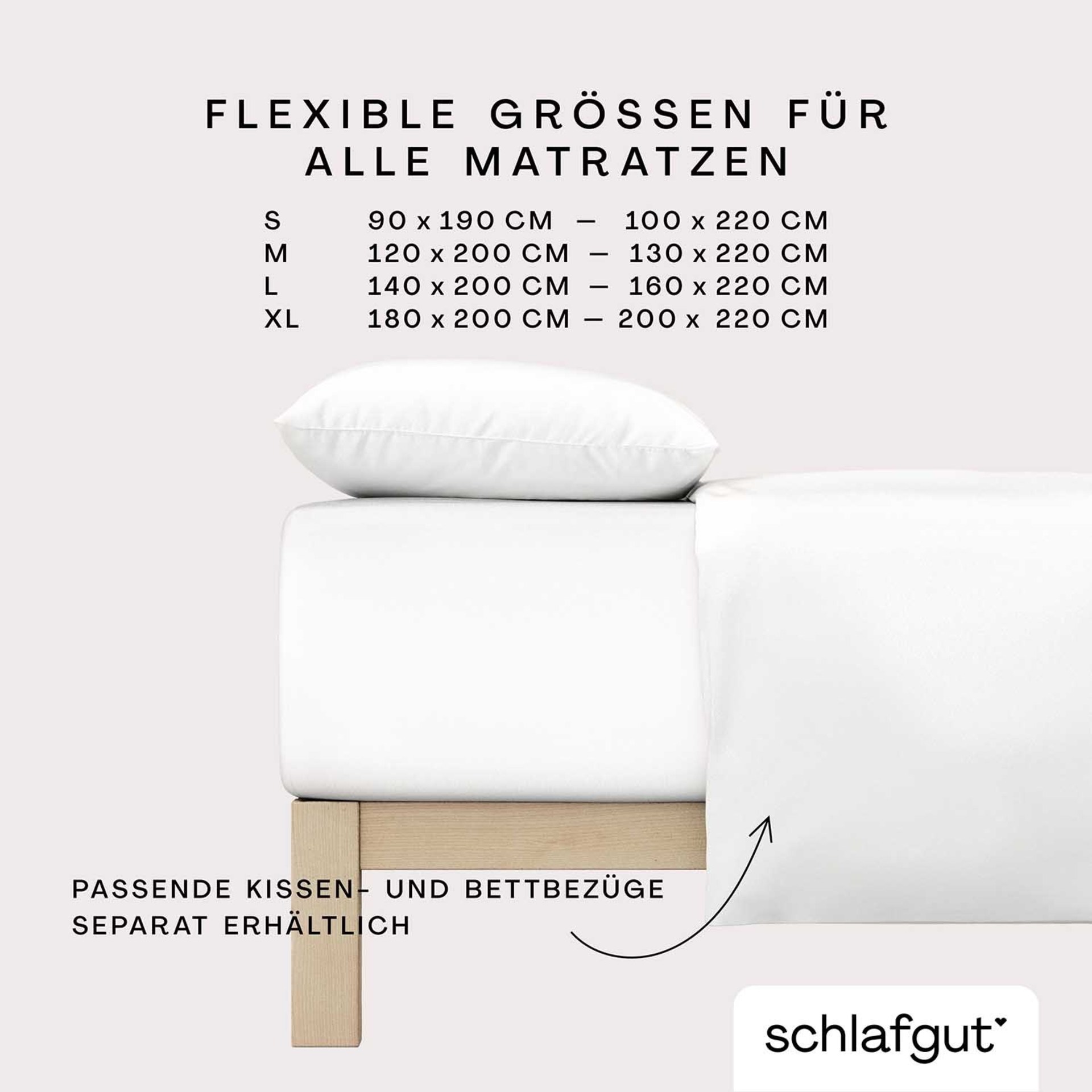 Spannbetttuch 90/100x190/200cm Full White Spannbetttuch 90/100x190/200cm Full White