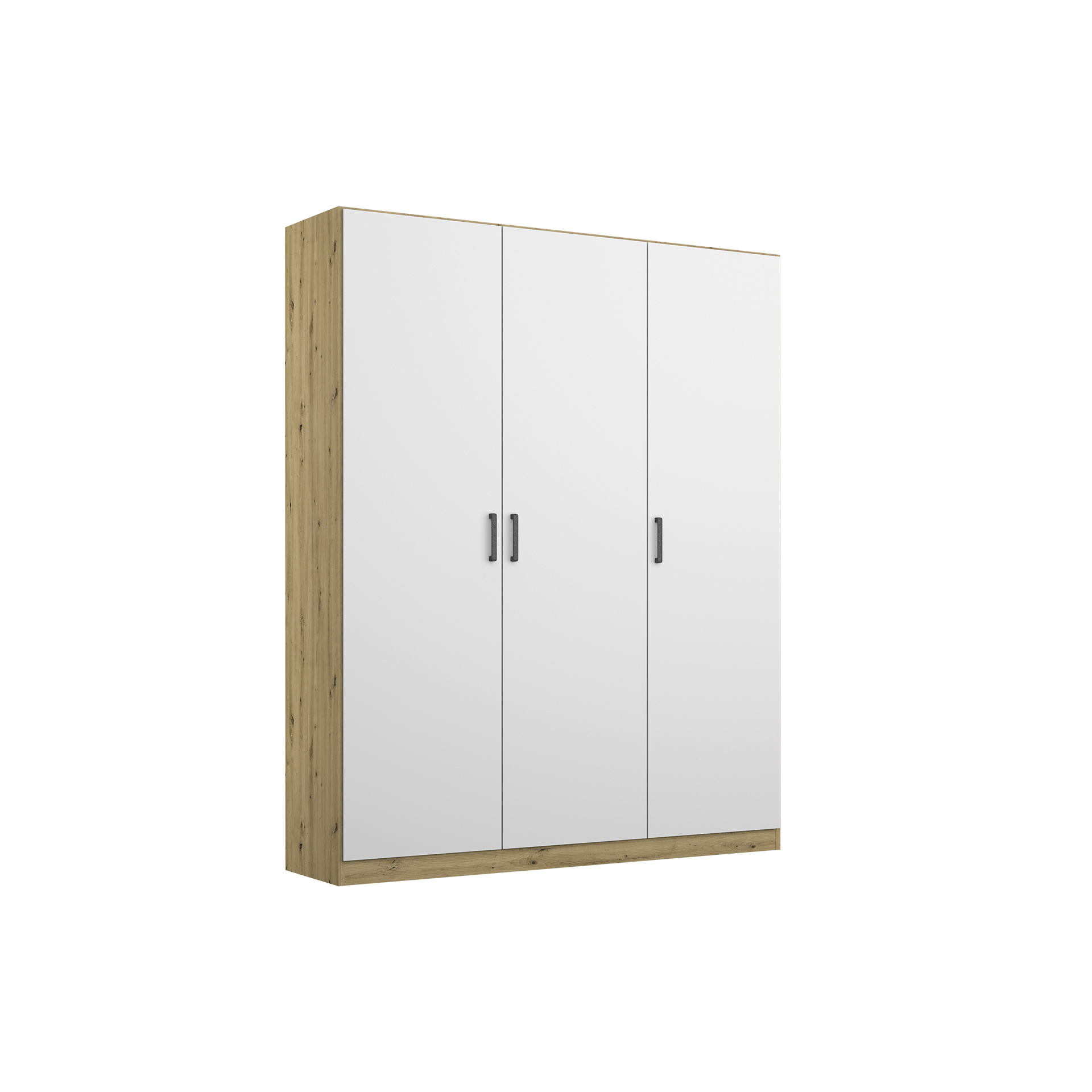 Drehtürenschrank Multiform 3-türig Weiß 54*136*197 Drehtürenschrank Multiform 3-türig Weiß 54*136*197