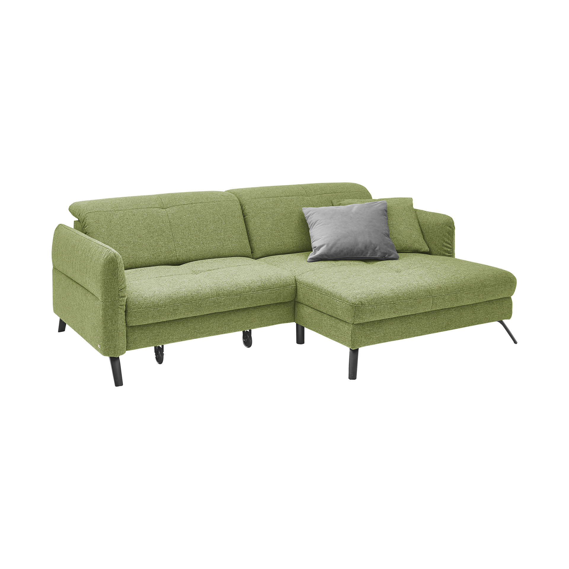 set one by Musterring Ecksofa SO 4400 Grün Ottomane rechts
