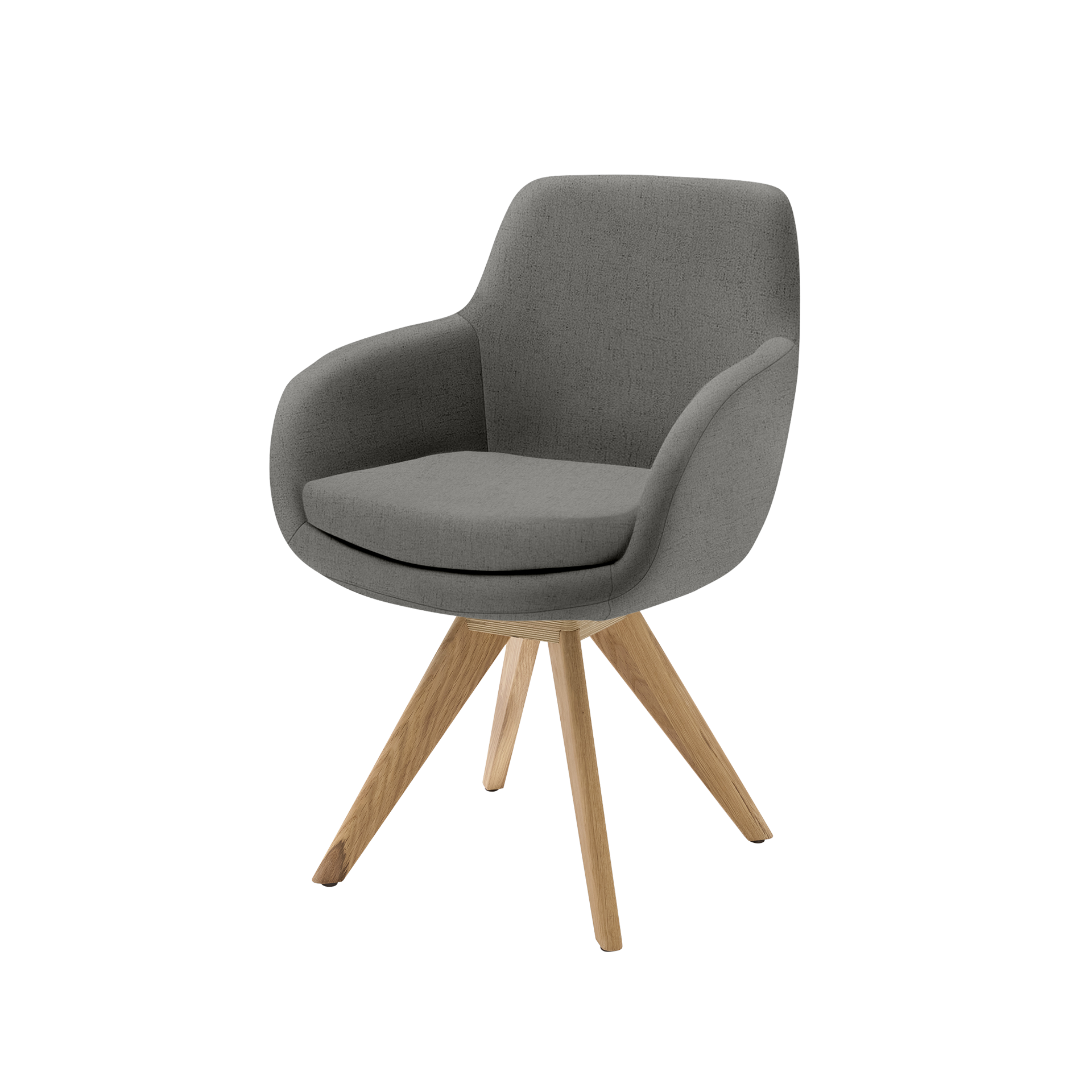 Musterring Armlehnstuhl Tavia Bezug Florida grey Gestell Eichefarben Musterring Armlehnstuhl Tavia Bezug Florida grey Gestell Eichefarben