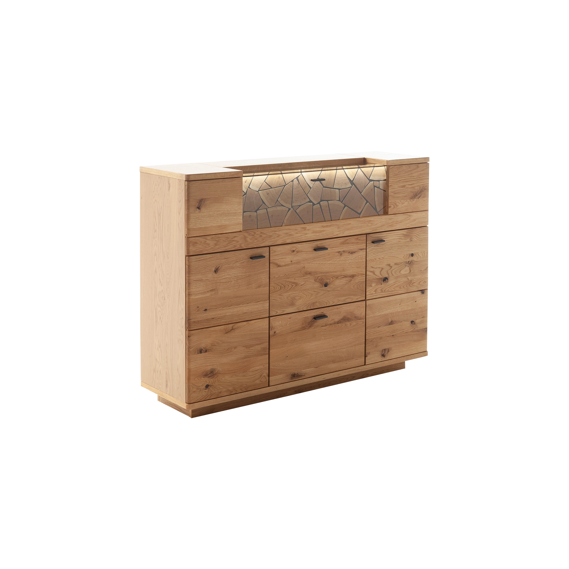 Highboard Very 3-teilig Wildeiche
