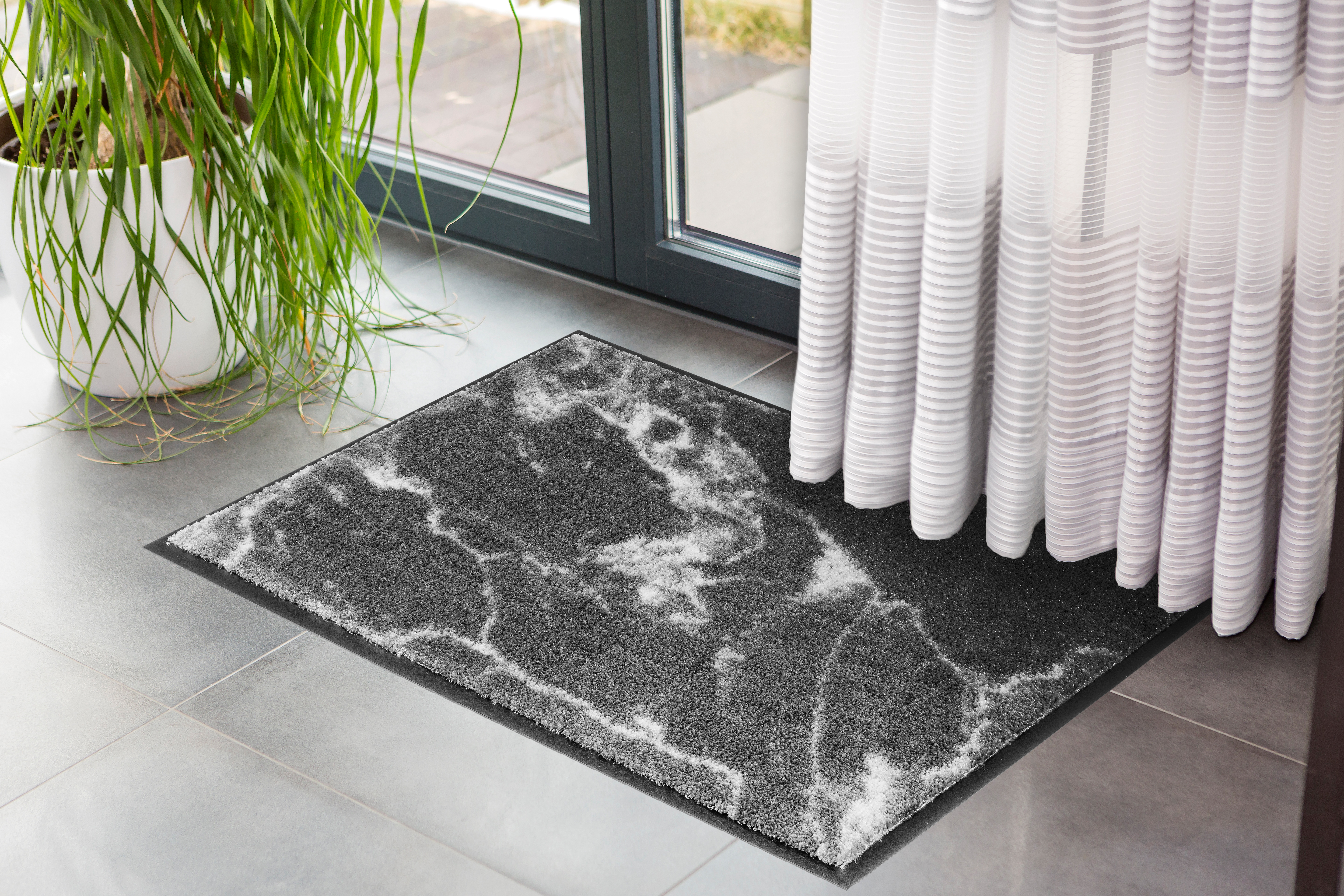 SCHÖNER WOHNEN-Kollektion Fußmatte Miami 50x70 Marmor Grau SCHÖNER WOHNEN-Kollektion Fußmatte Miami 50x70 Marmor Grau