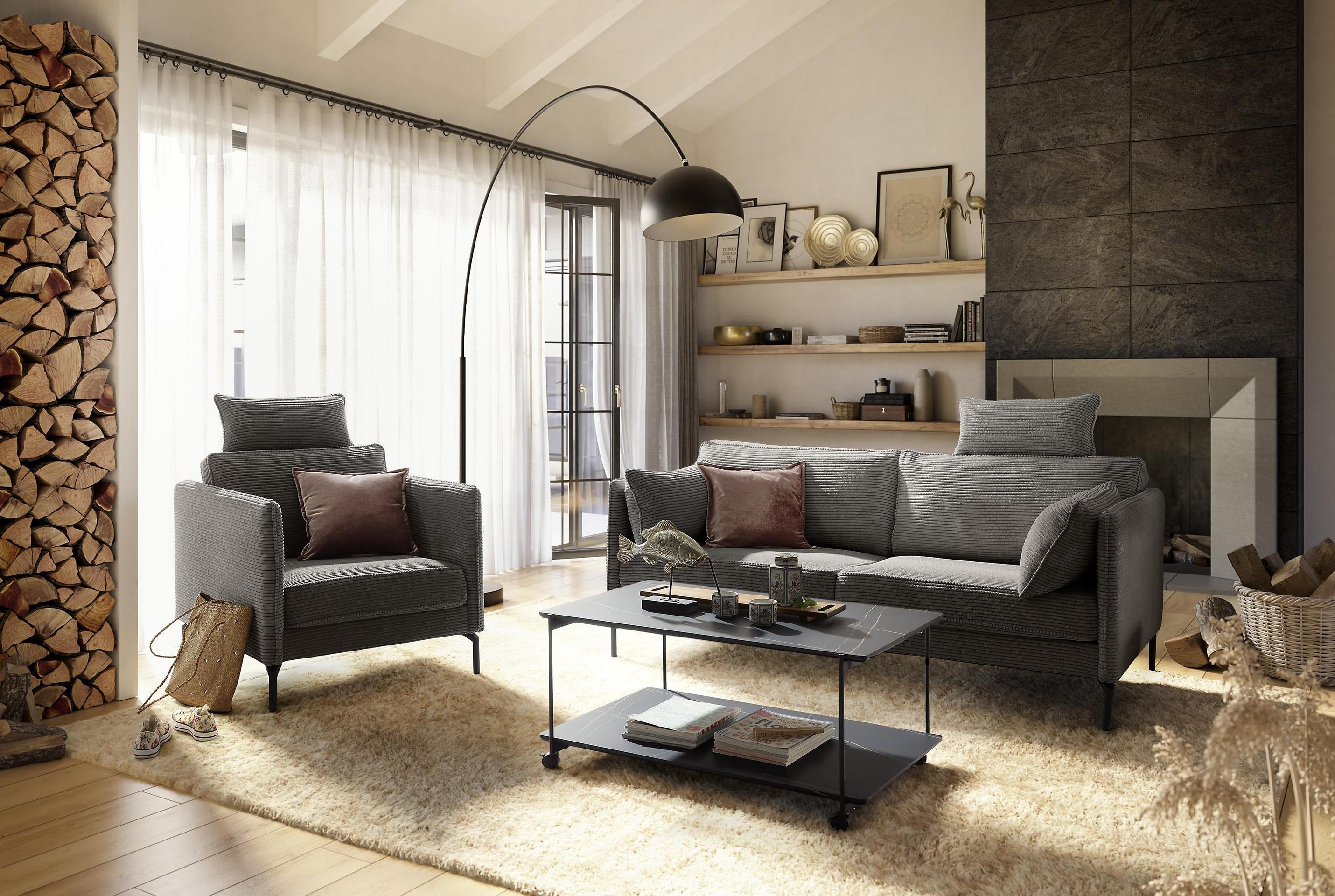 Sofa 2-Sitzer Brighton Ash Graphit Sofa 2-Sitzer Brighton Ash Graphit