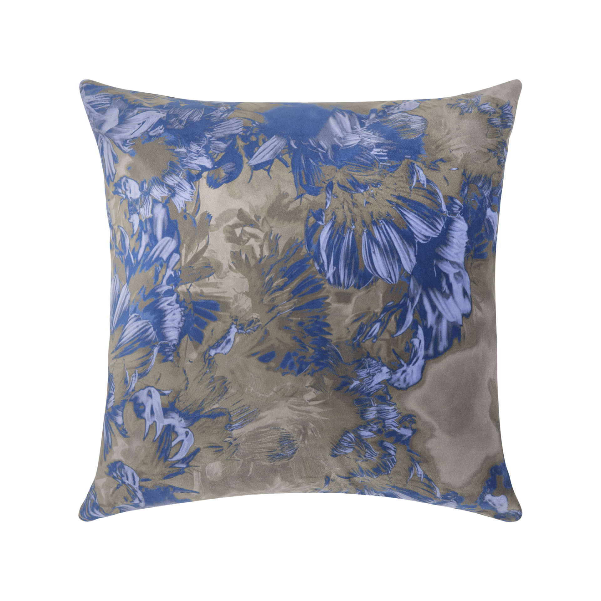 Kissenhülle Romance Flower Brown Blue 45x45cm Kissenhülle Romance Flower Brown Blue 45x45cm