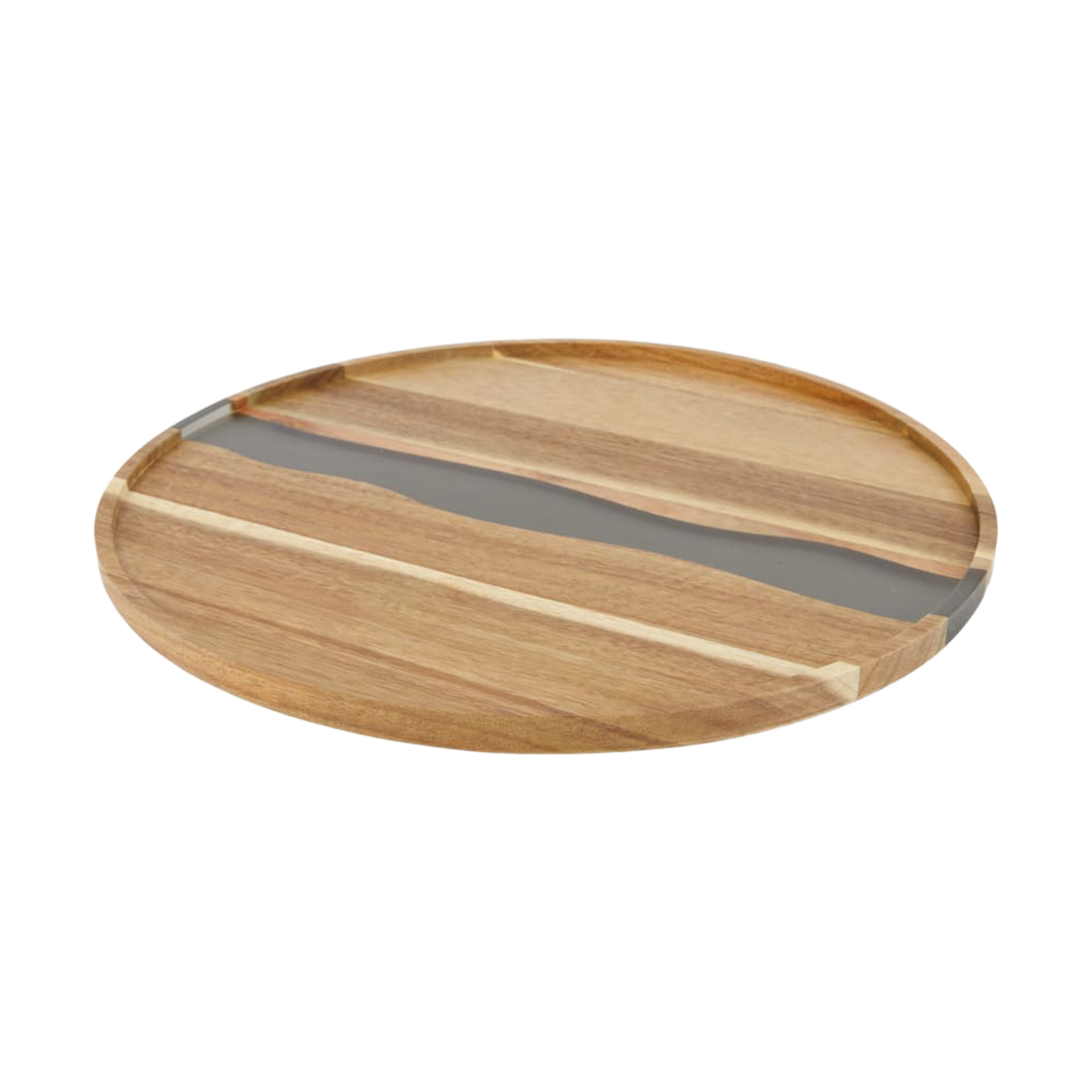 Platte Akazie Natur-Grau