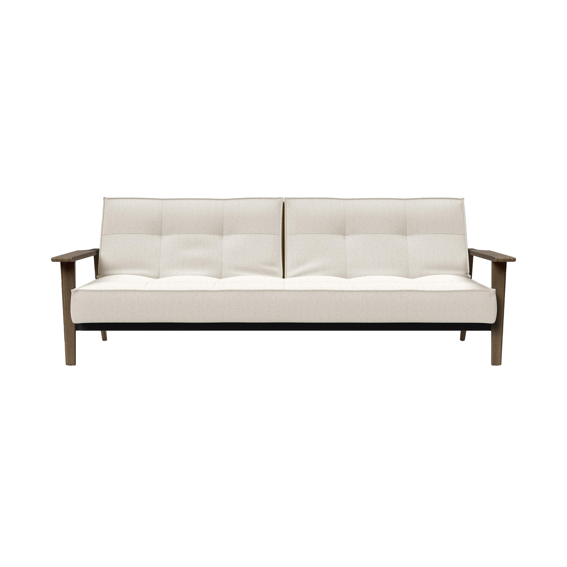 INNOVATION LIVING Schlafsofa Splitback Frej Bezug Off-White Gestell Mattschwarz Eichefarben INNOVATION LIVING Schlafsofa Splitback Frej Bezug Off-White Gestell Mattschwarz Eichefarben