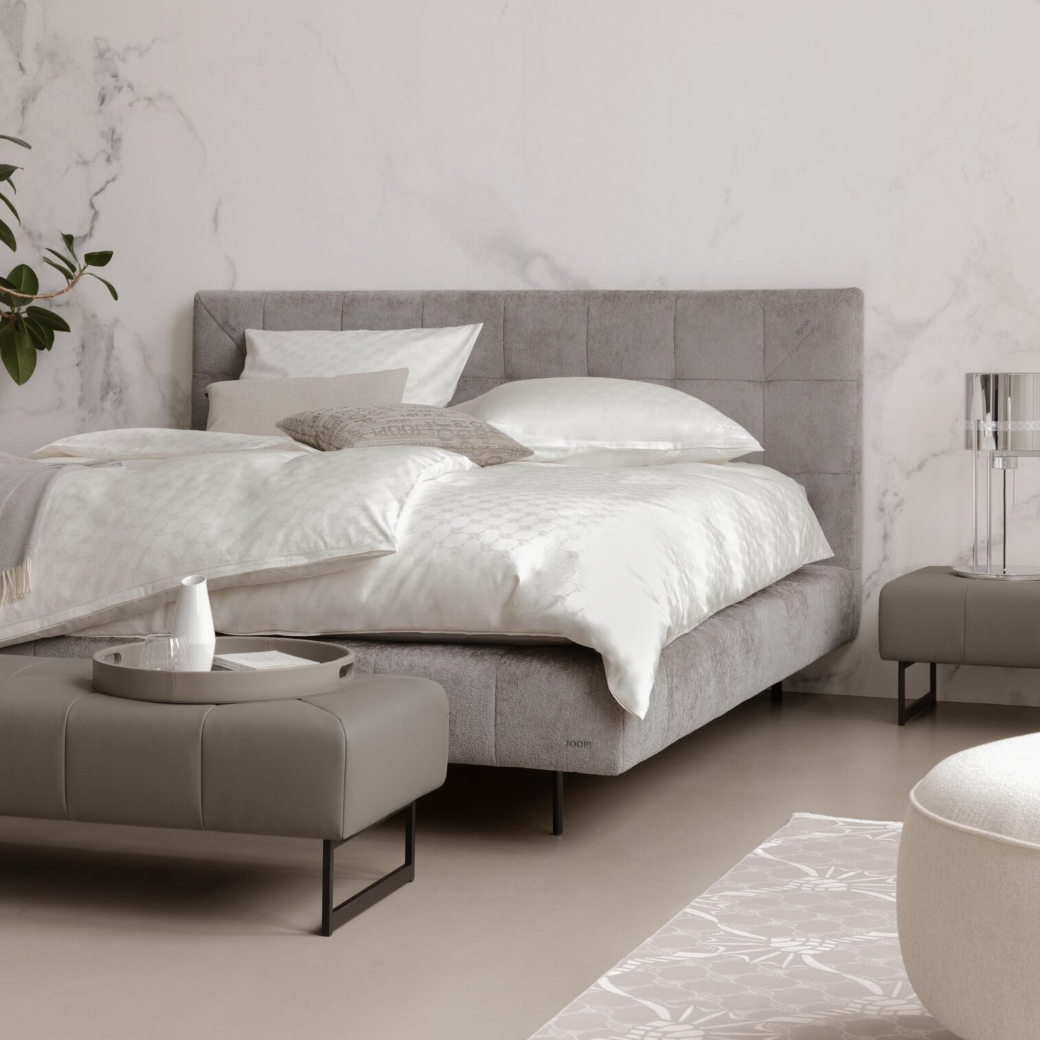 JOOP! Boxspringbett Style Grau 200x200 cm JOOP! Boxspringbett Style Grau 200x200 cm