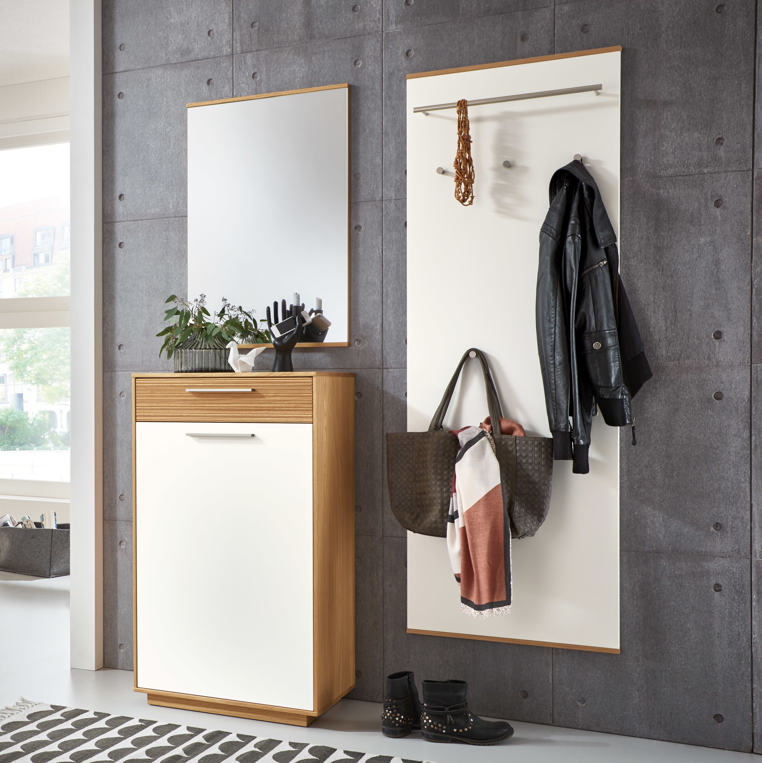 Collection H Garderoben-Set Lobo 3-teilig Weiß Collection H Garderoben-Set Lobo 3-teilig Weiß