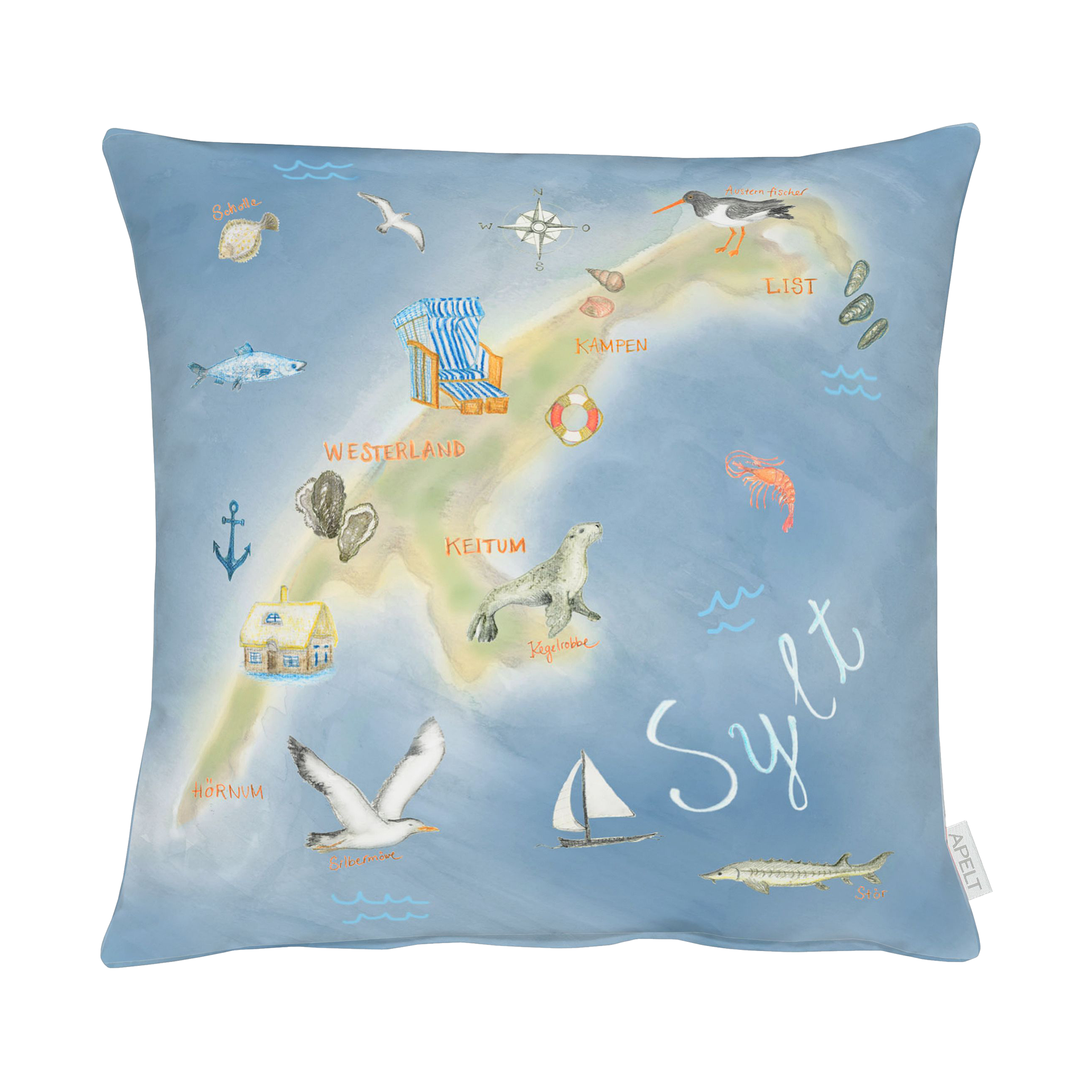 Kissen Sylt Blau 45x45cm Kissen Sylt Blau 45x45cm