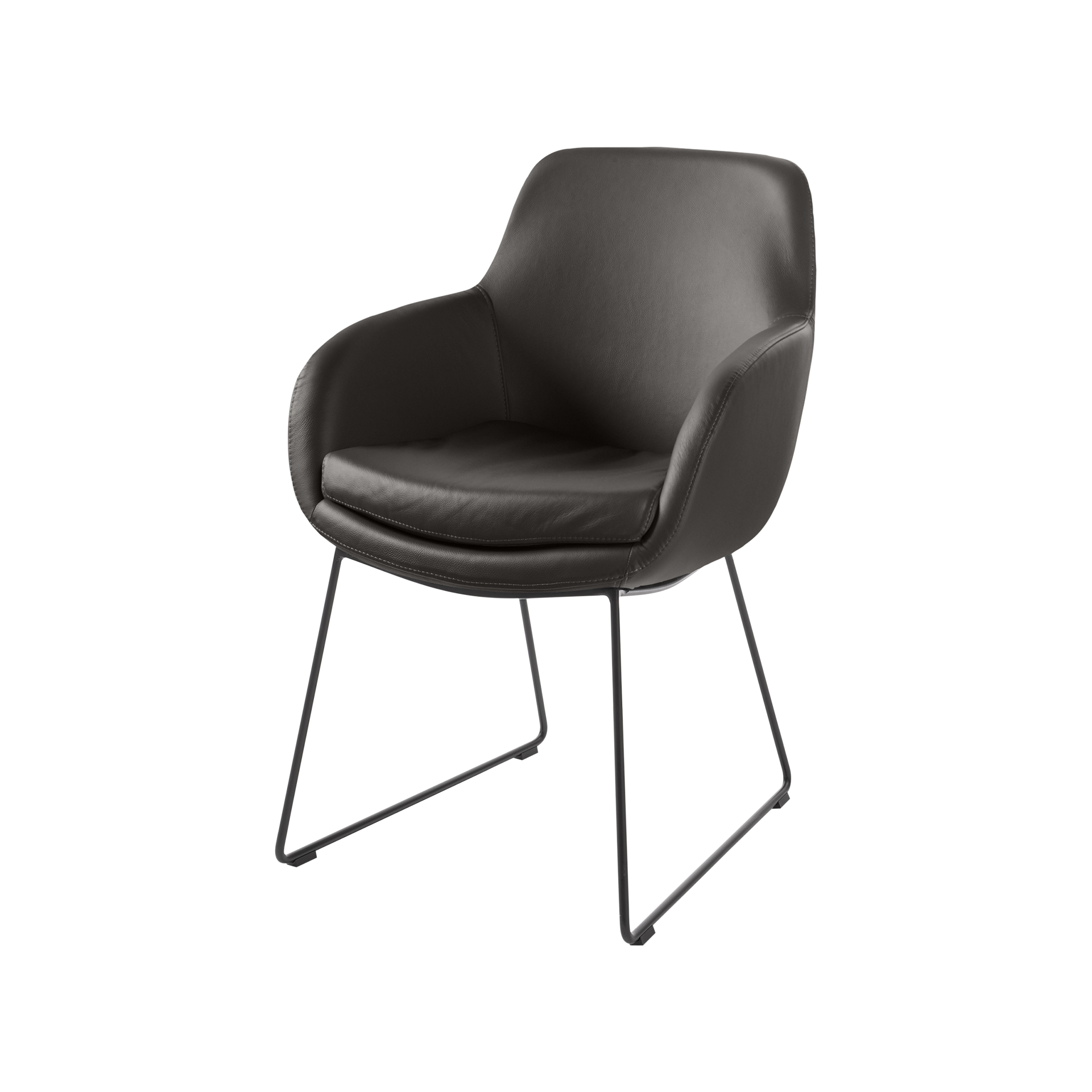 Musterring Armlehnstuhl Tavia Bezug Dunkelbraun Gestell Schwarz Musterring Armlehnstuhl Tavia Bezug Dunkelbraun Gestell Schwarz