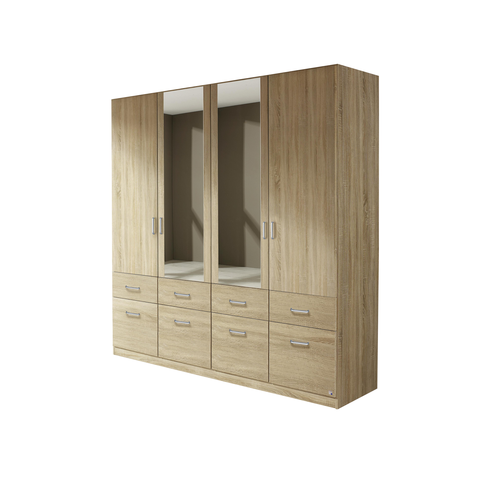 Drehtürenschrank Amy 4-türig Eichefarben 54*181*197 Drehtürenschrank Amy 4-türig Eichefarben 54*181*197