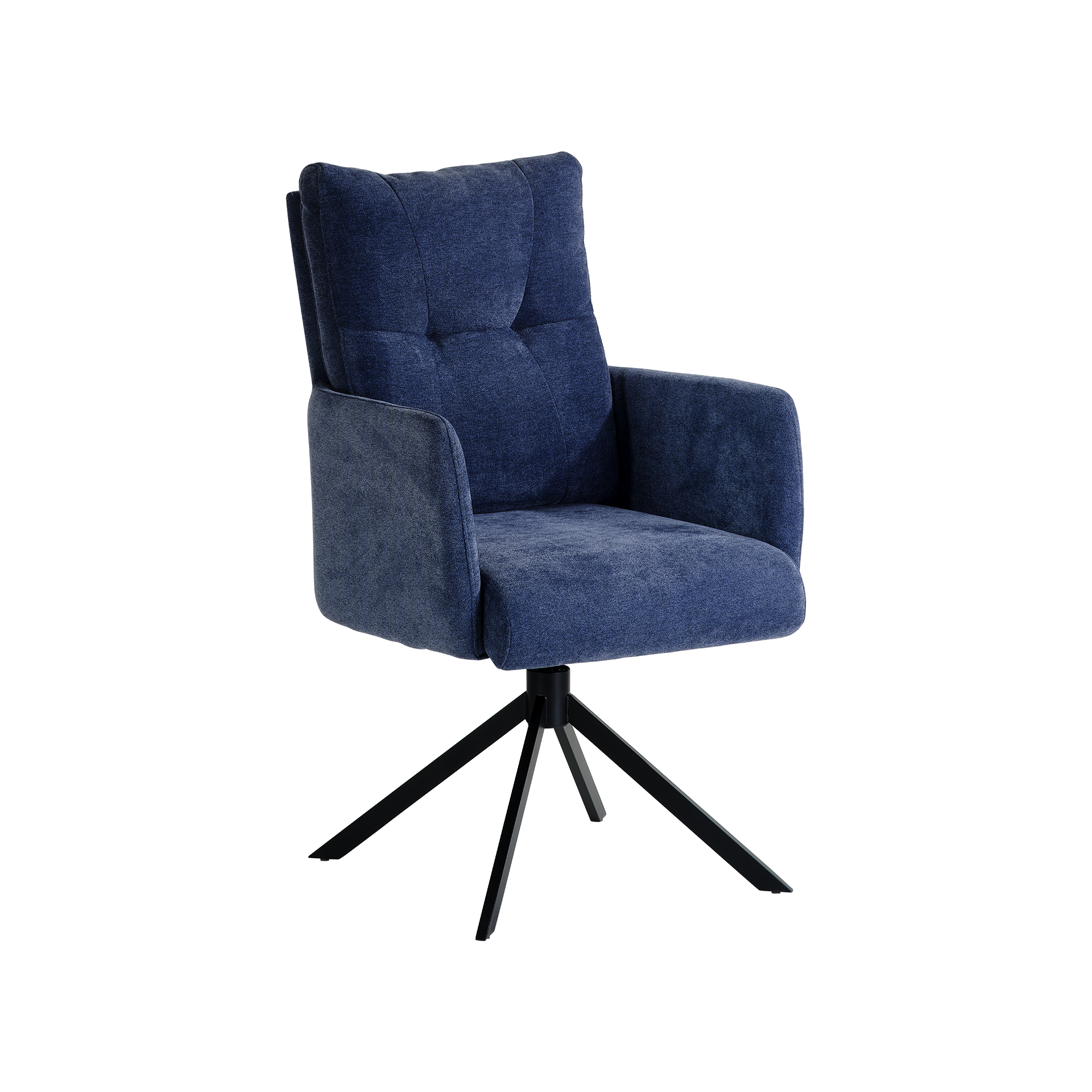 Armlehnstuhl Brandon Bezug Blau Gestell Schwarz Armlehnstuhl Brandon Bezug Blau Gestell Schwarz