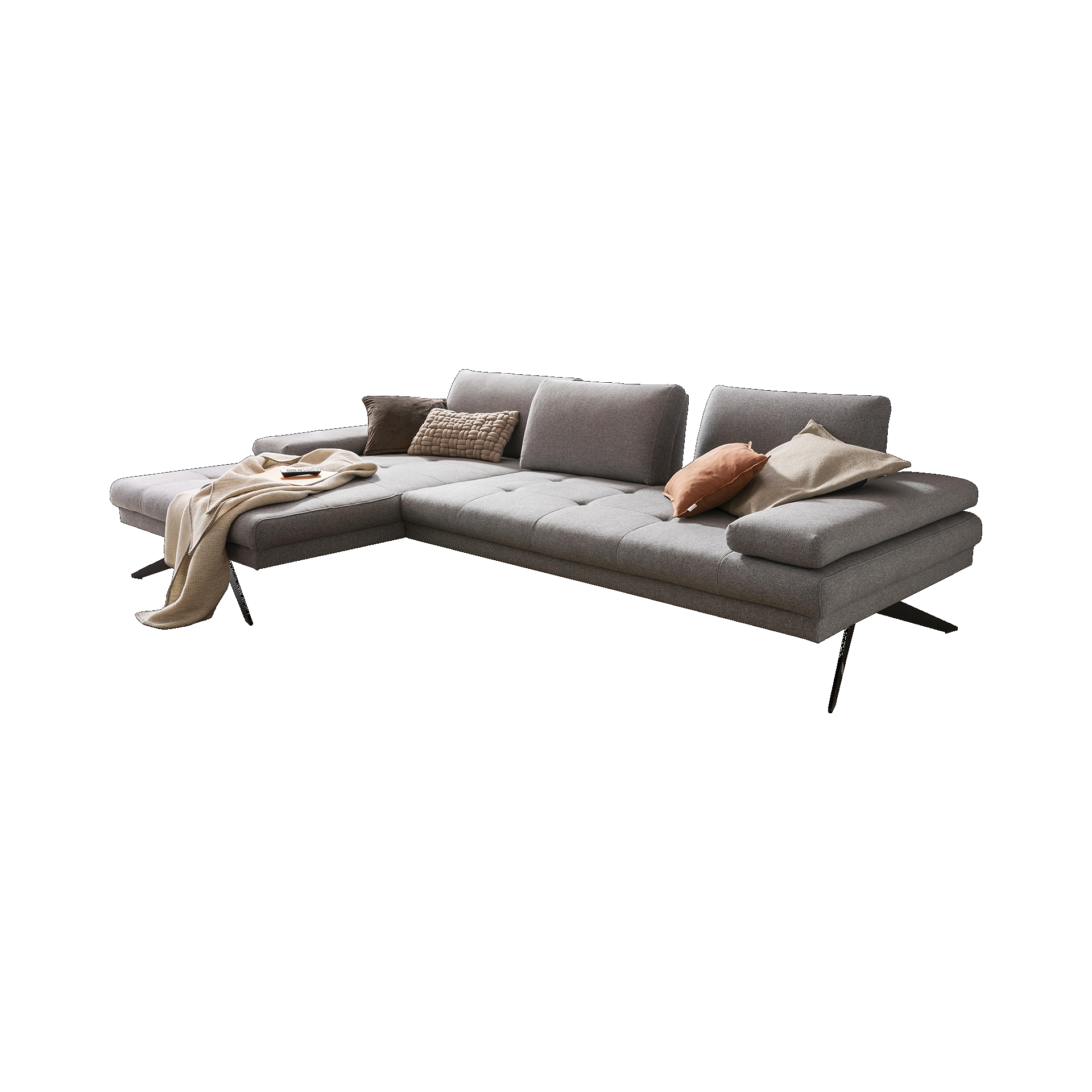 Ecksofa Flair Grau Ottomane links Ecksofa Flair Grau Ottomane links
