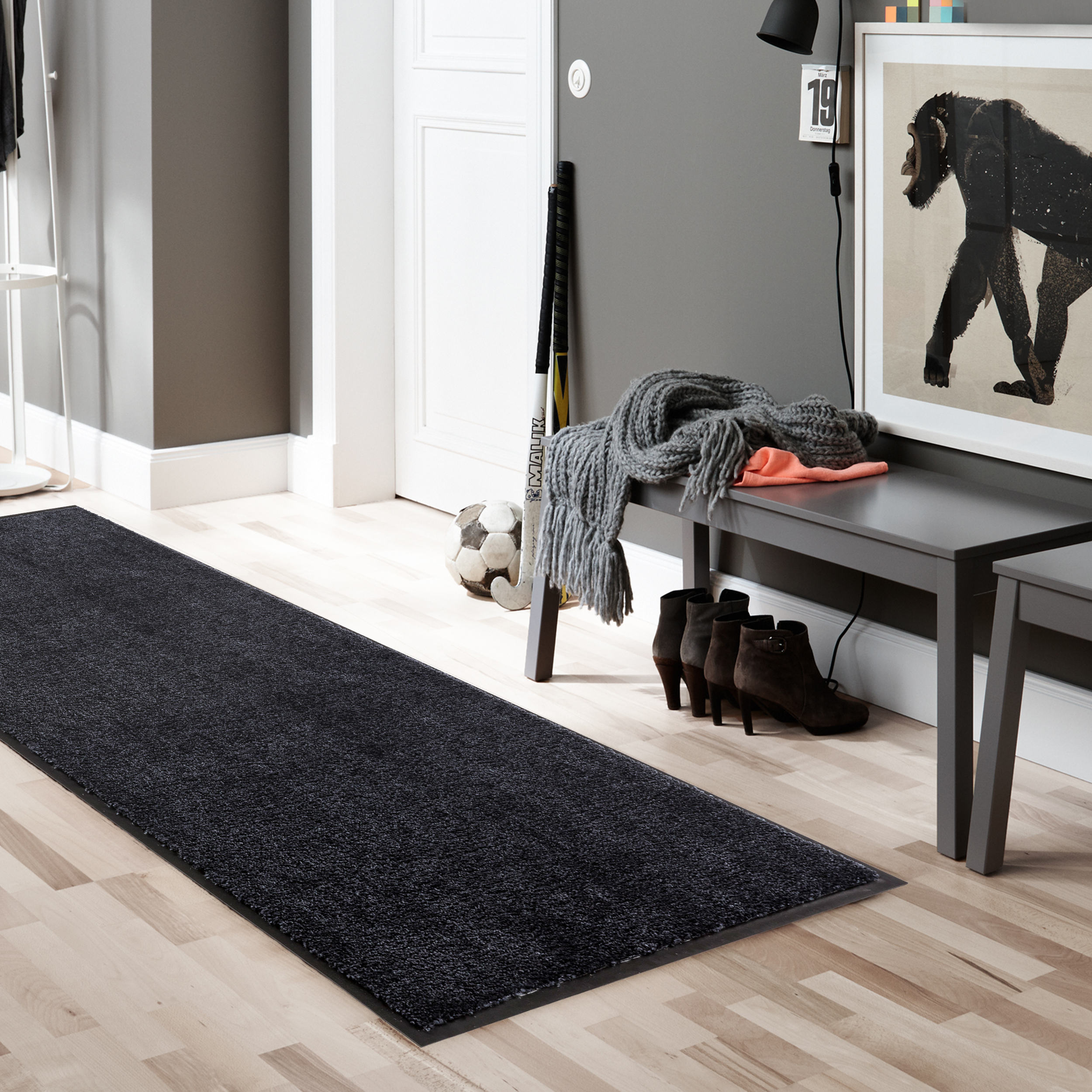 SCHÖNER WOHNEN-Kollektion Fußmatte Miami 67x150 Anthrazit-Schwarz-uni SCHÖNER WOHNEN-Kollektion Fußmatte Miami 67x150 Anthrazit-Schwarz-uni