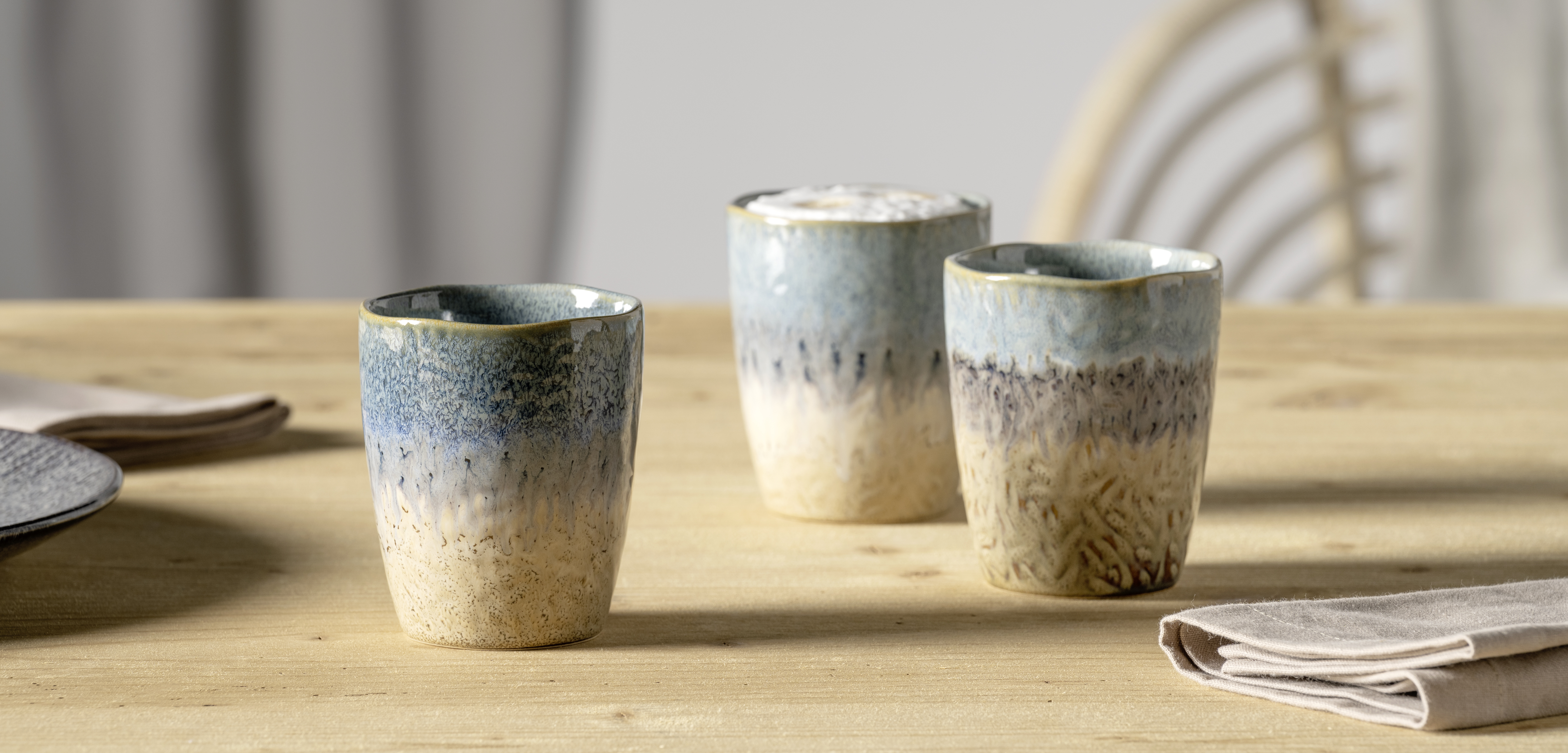 Becher Matera Blau Beige Anthrazit Becher Matera Blau Beige Anthrazit