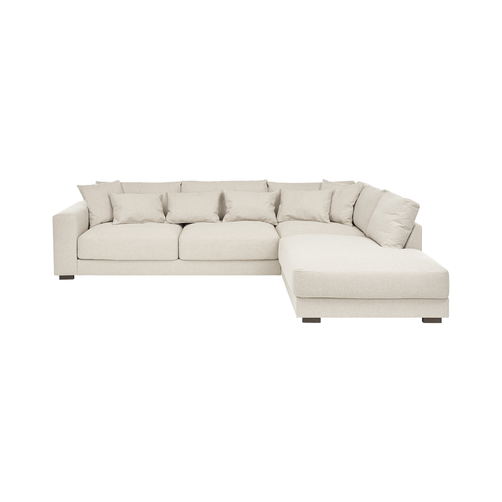 Ecksofa Diego Beige Ottomane rechts