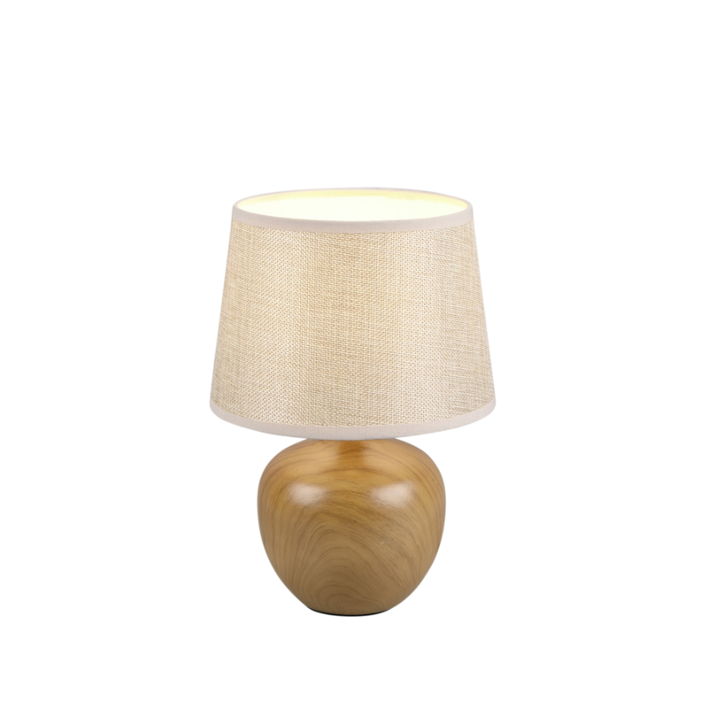 Tischleuchte Luxor beige holzoptik