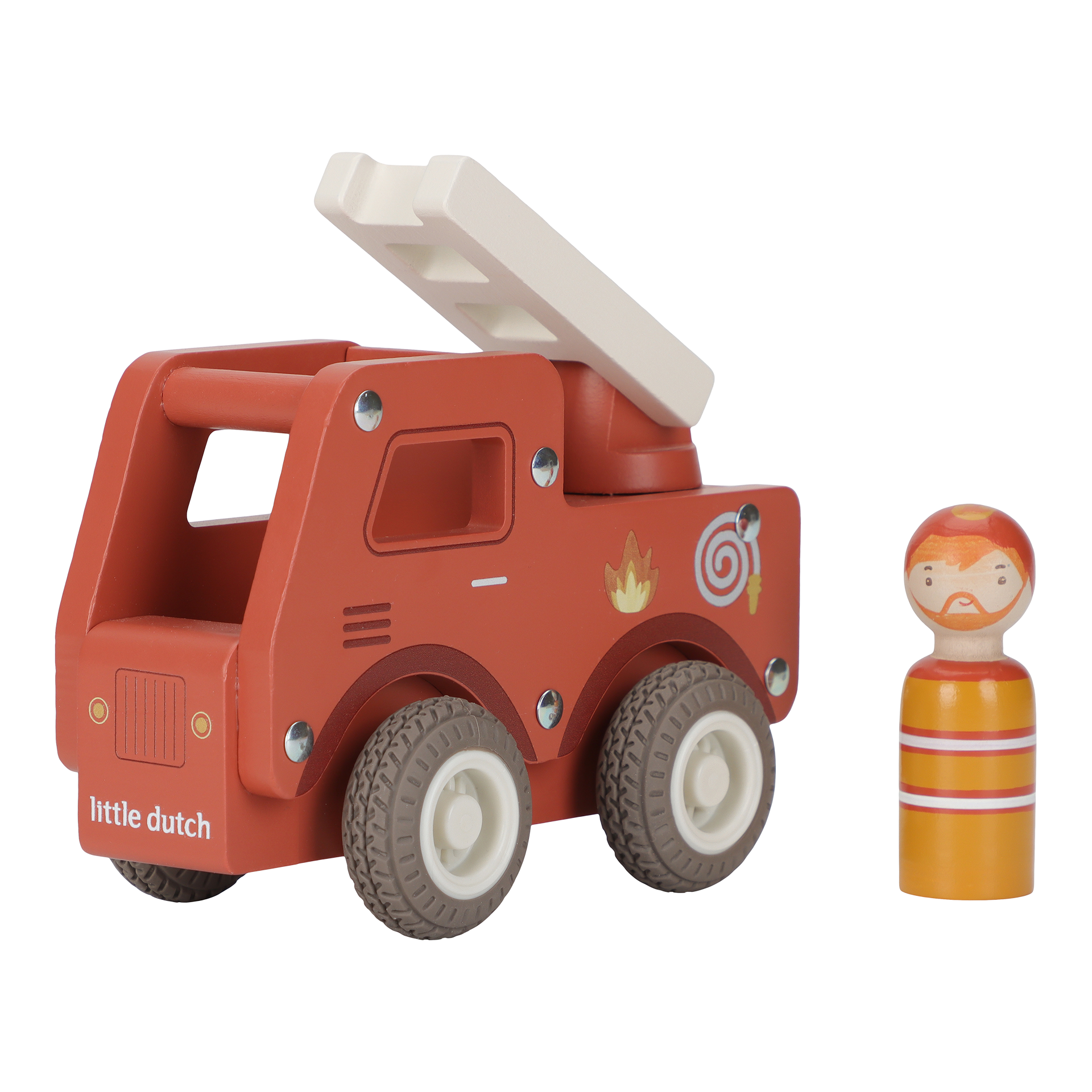 Holzspielzeug Feuerwehrauto mit Figur FSC Mehrfarbig