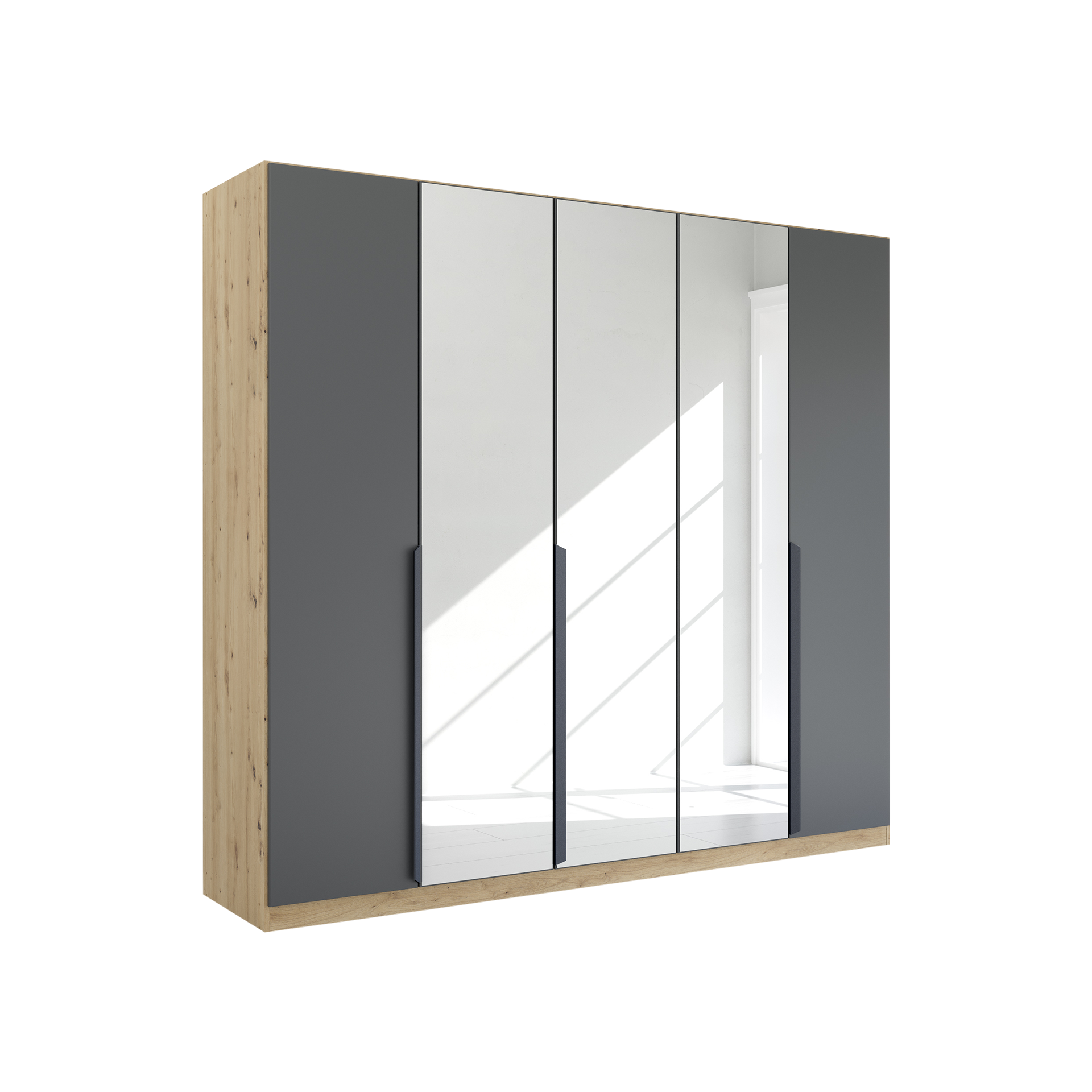 Drehtürenschrank Wildwest 5-türig Grau 54*226*210 Drehtürenschrank Wildwest 5-türig Grau 54*226*210