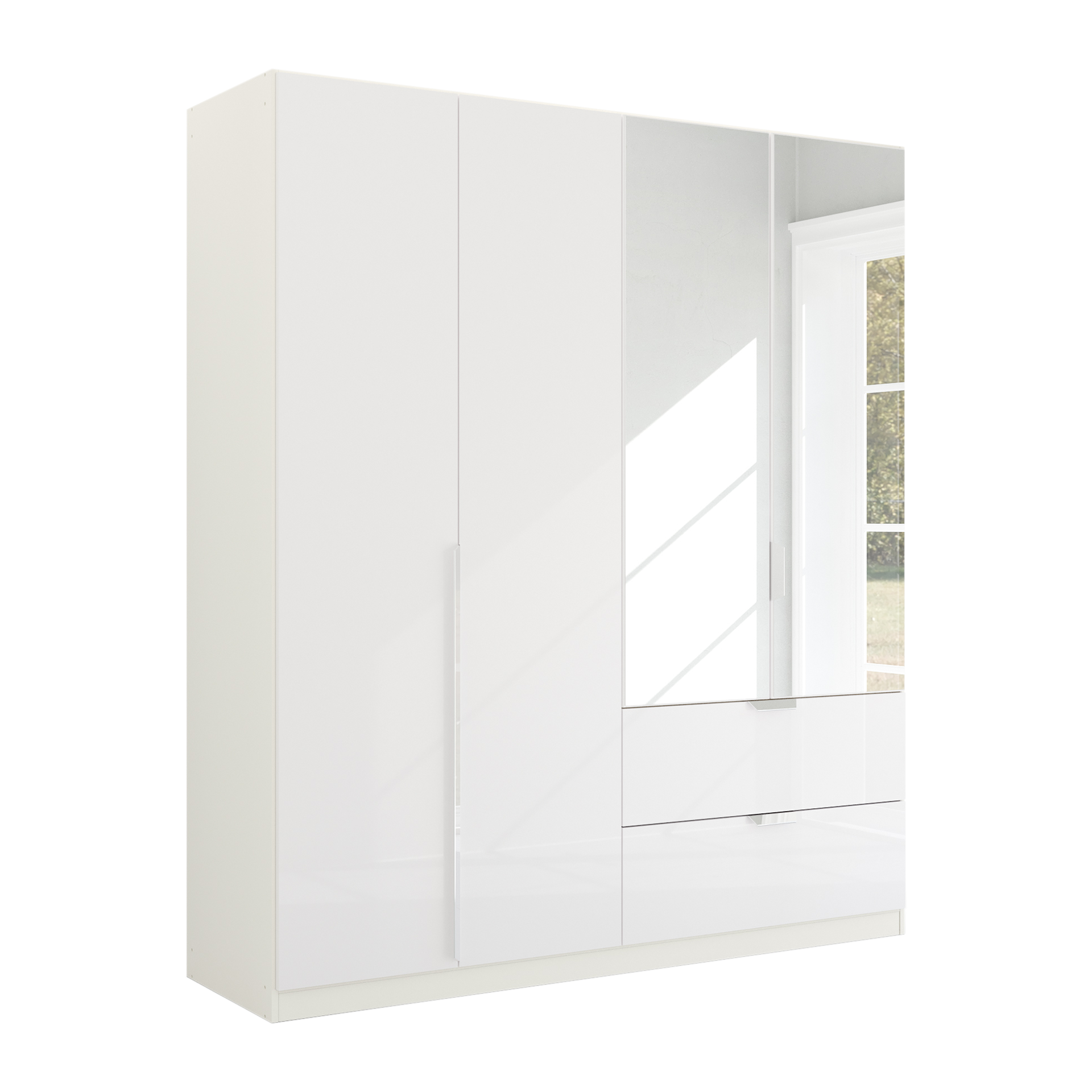 Drehtürenschrank Glam 4-türig Weiß 54*181*210 Drehtürenschrank Glam 4-türig Weiß 54*181*210