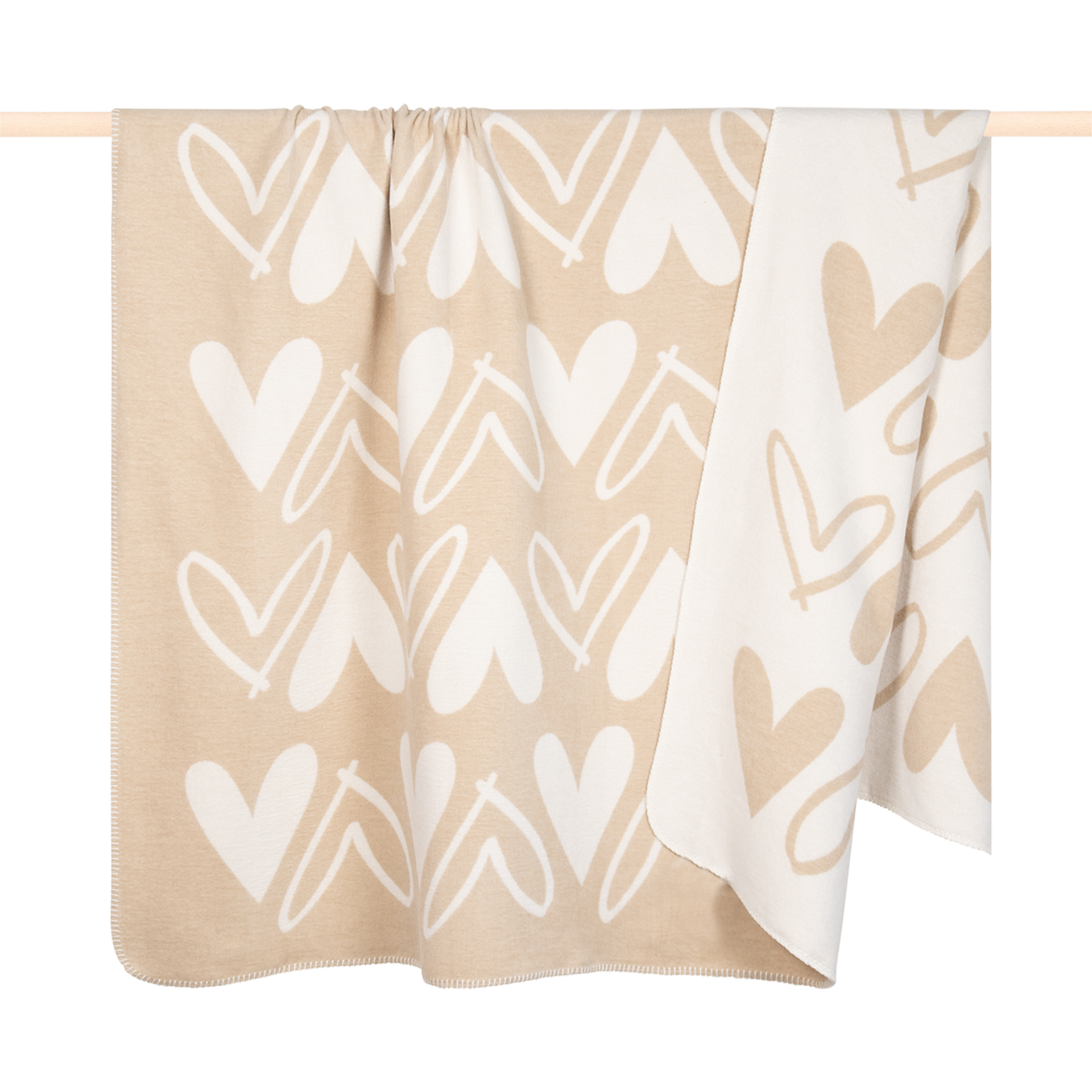 Decke Heart Sand 150x150cm Decke Heart Sand 150x150cm