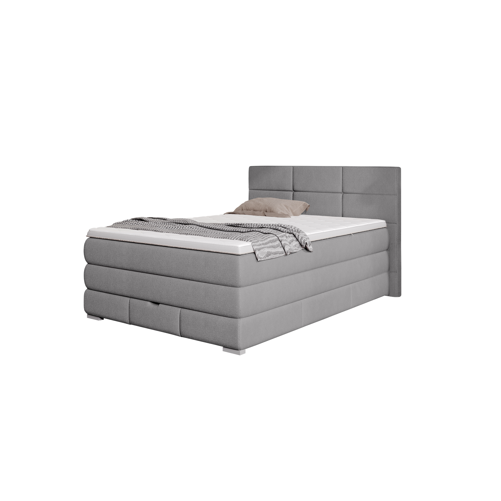 Boxspringbett Ravel Bezug Hellgrau 120x200 cm Boxspringbett Ravel Bezug Hellgrau 120x200 cm
