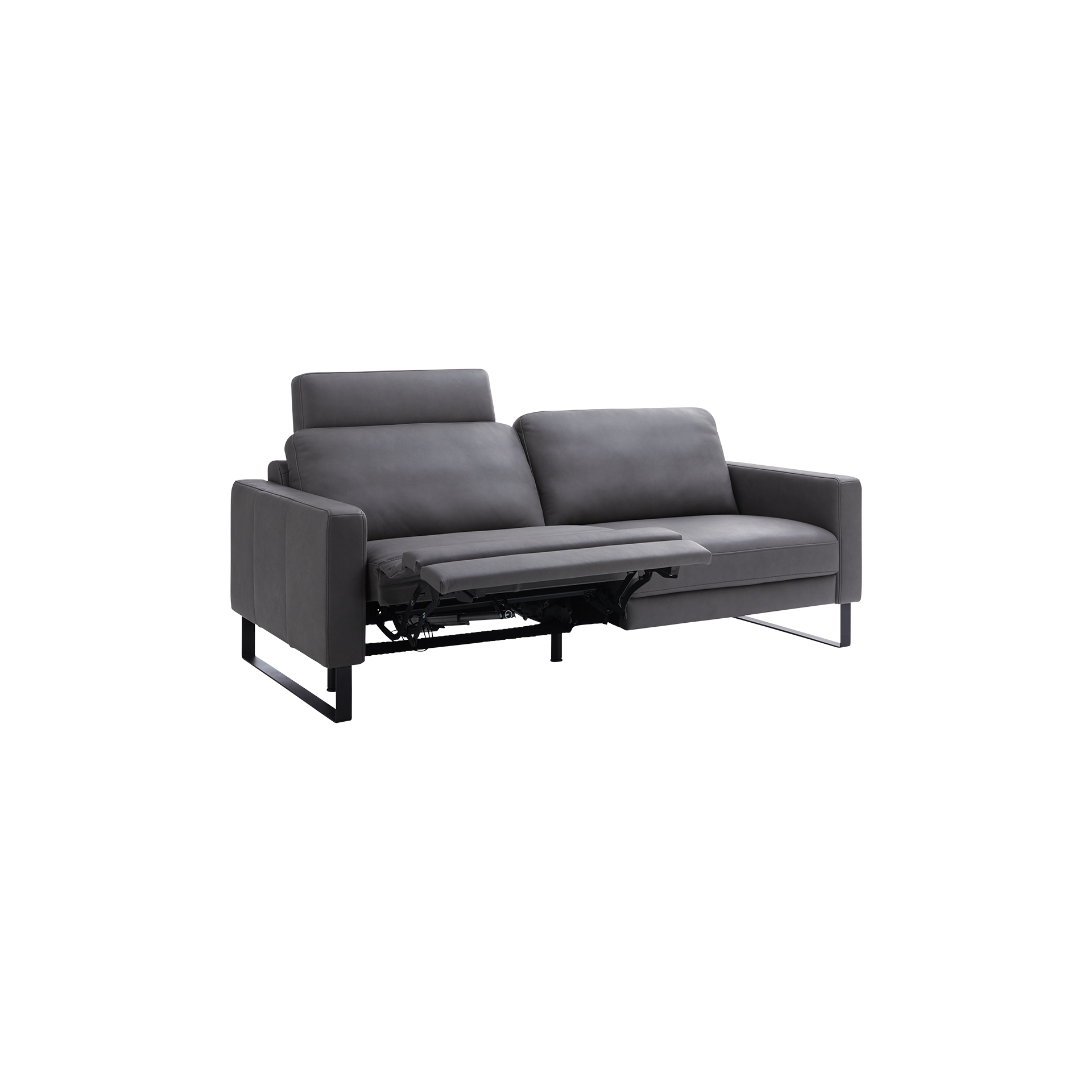 Contur Bigsofa Enna elektrisch verstellbar Leder Grau Contur Bigsofa Enna elektrisch verstellbar Leder Grau