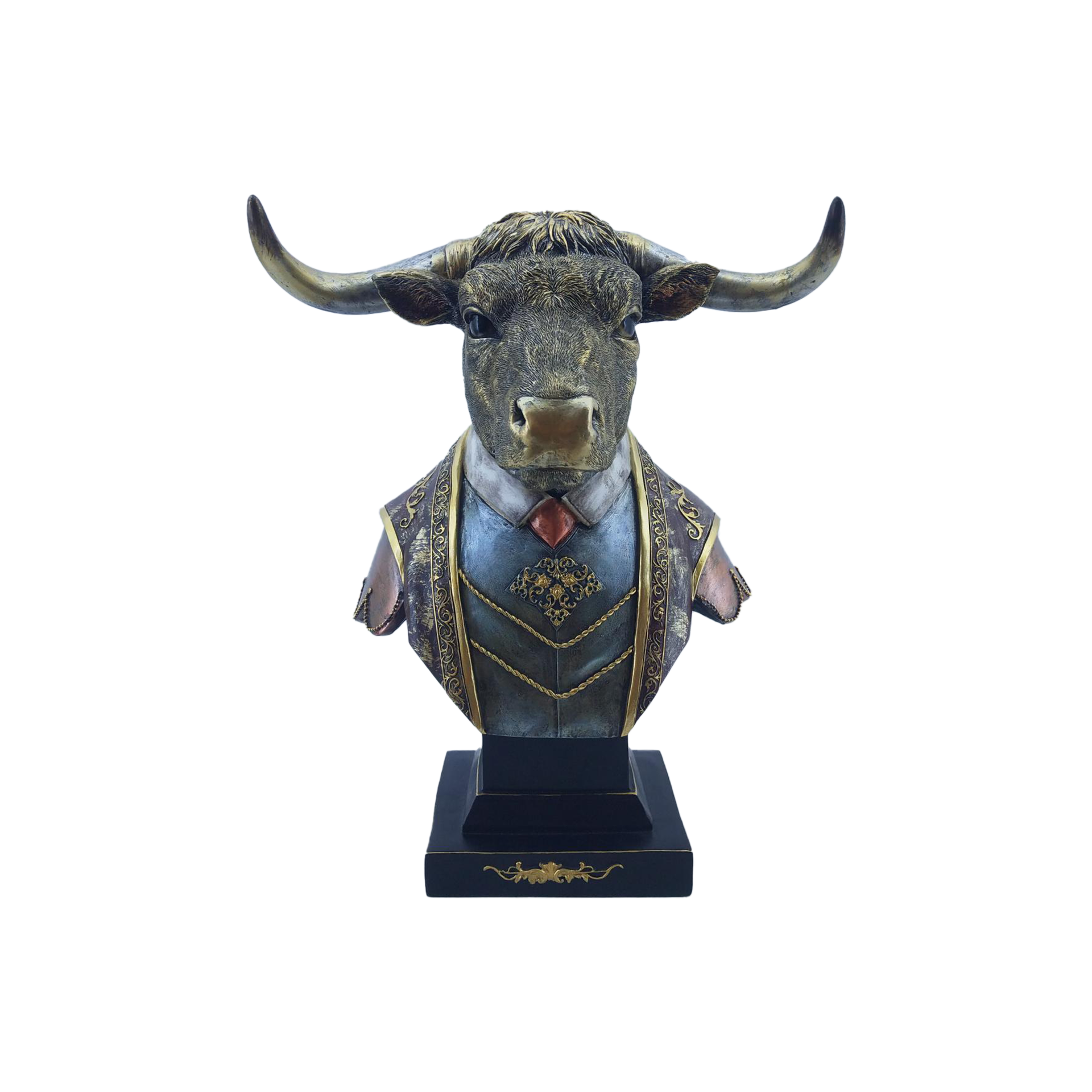 Dekofigur Mr. Bull Gold-Blau
