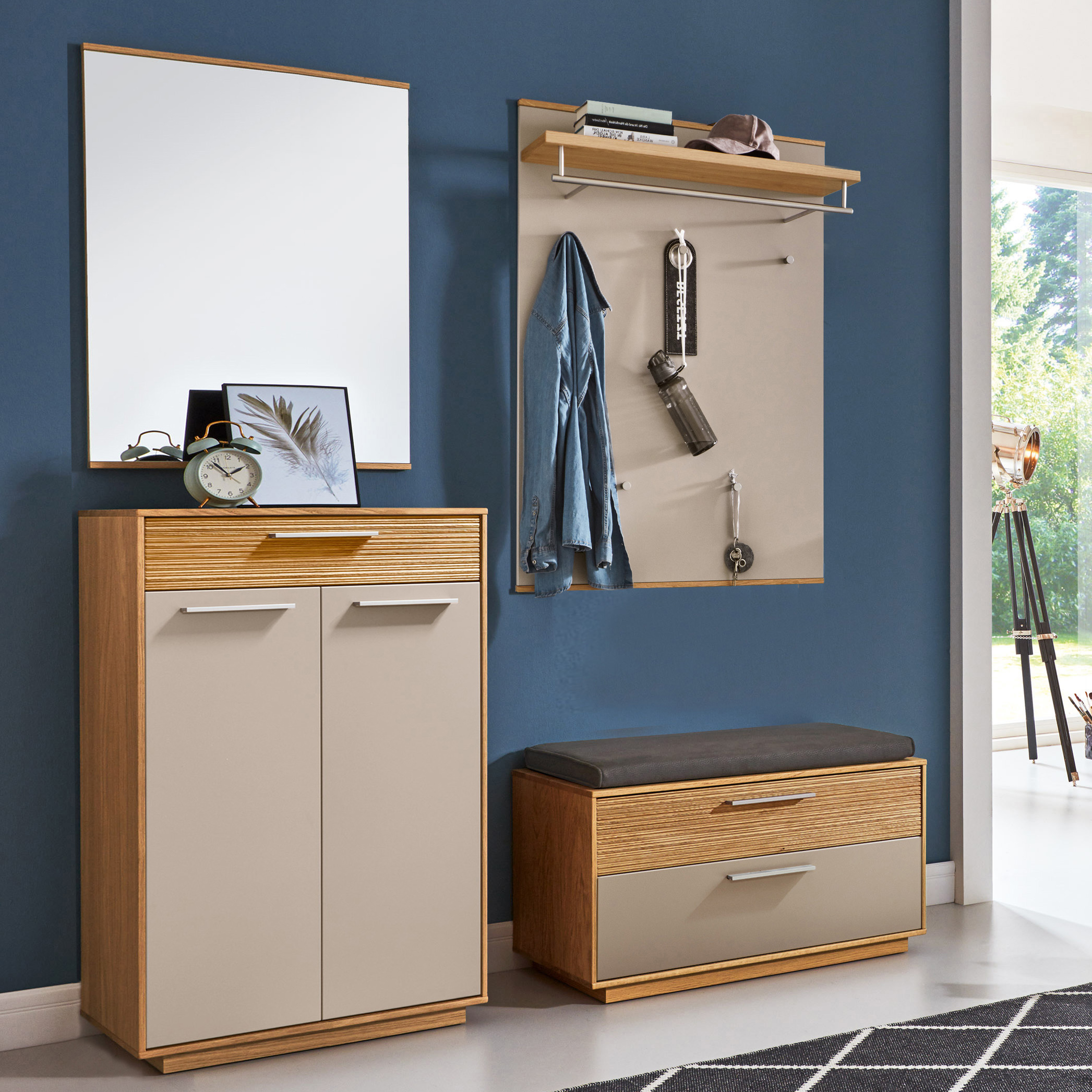 Collection H Garderoben-Set Lobo 4-teilig Grau