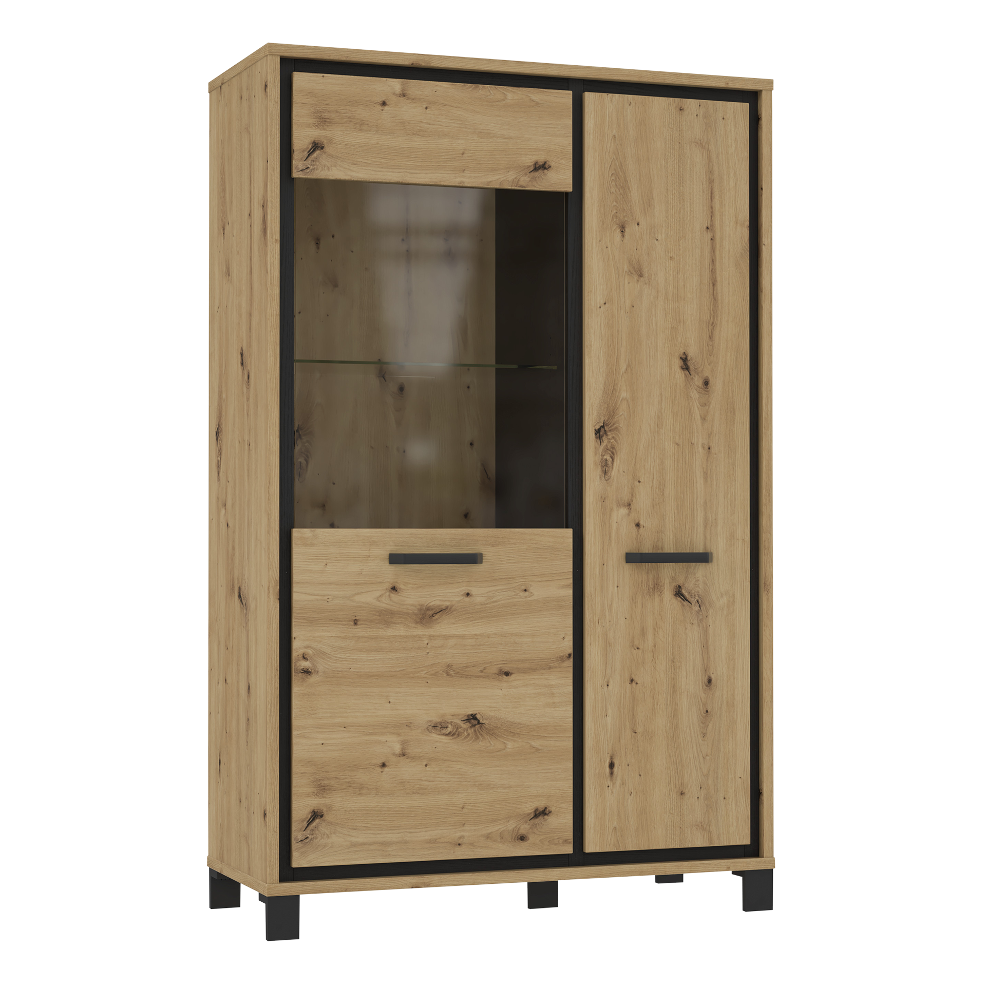 Vitrine Trinidad Eichefarben 41.5*101.4*161
