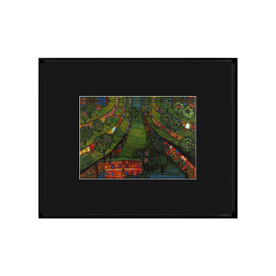 Bild Hundertwasser Schwarz-Bunt